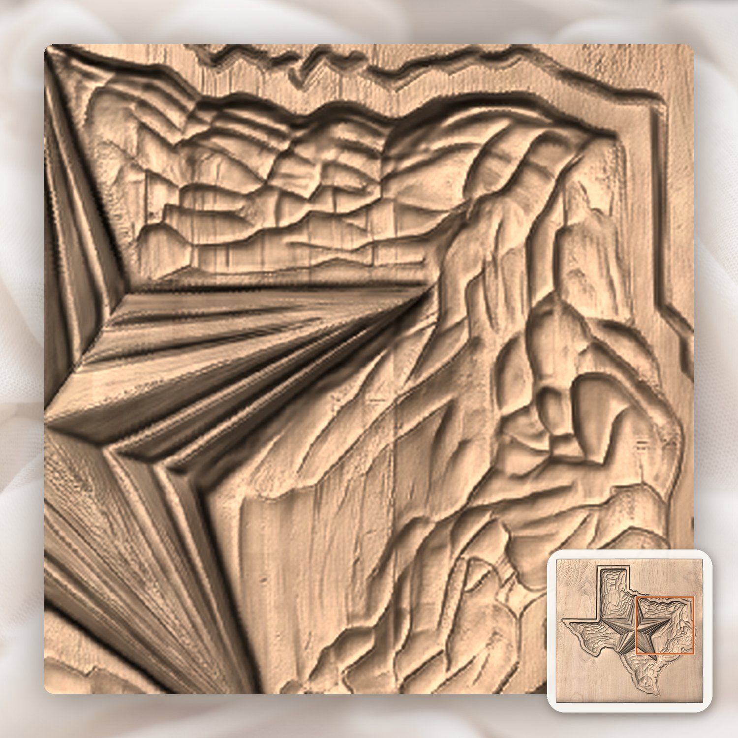 Texas State Map Lone Star CNC Relief STL bas-relief STL — view 8