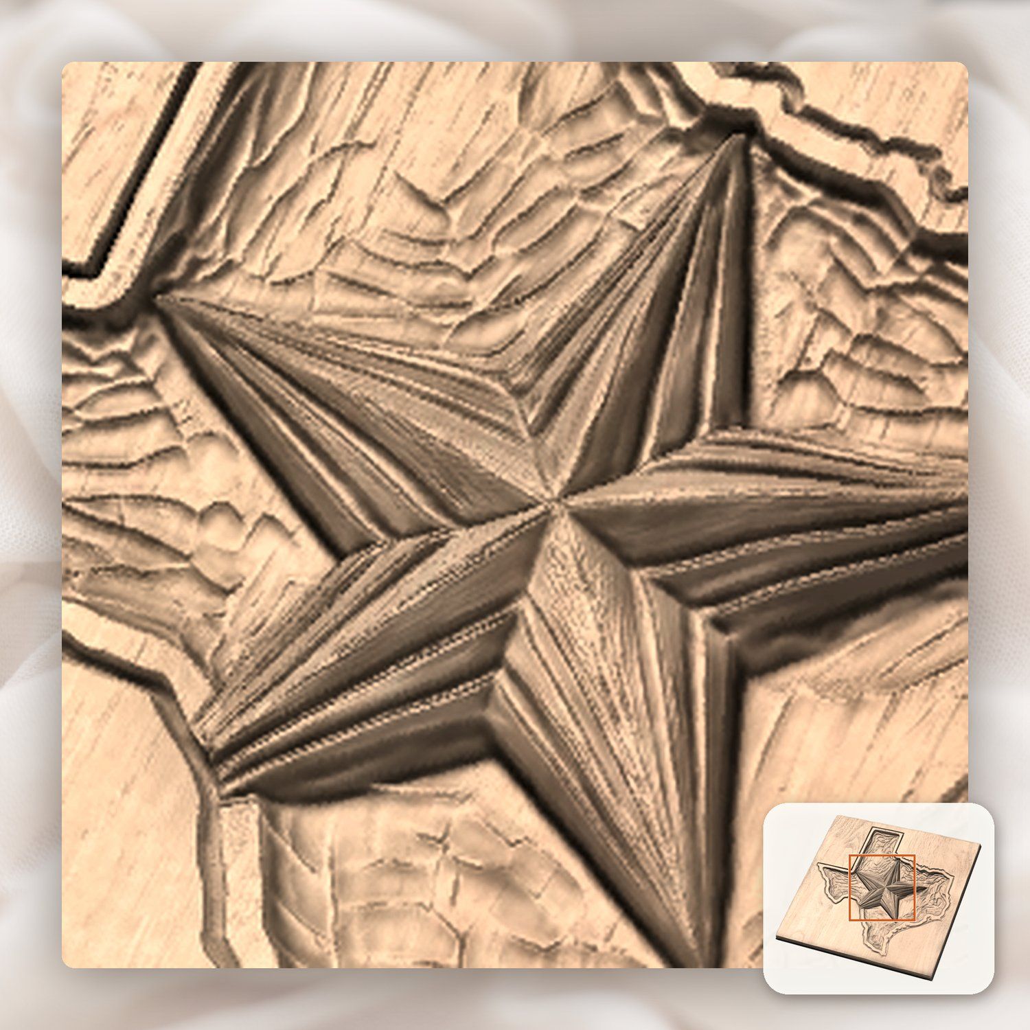 Texas State Map Lone Star CNC Relief STL bas-relief STL — view 9