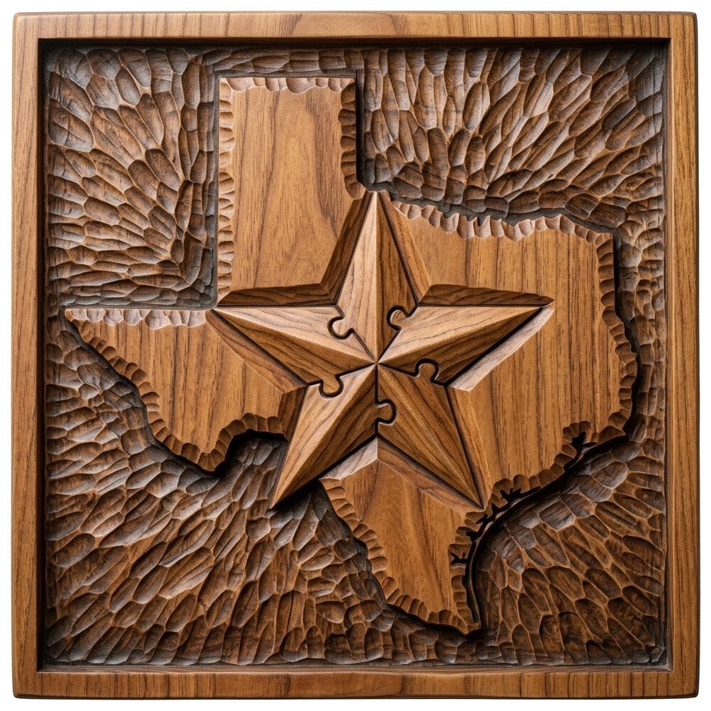 Texas State Map Lone Star CNC Relief STL bas-relief STL — view 4