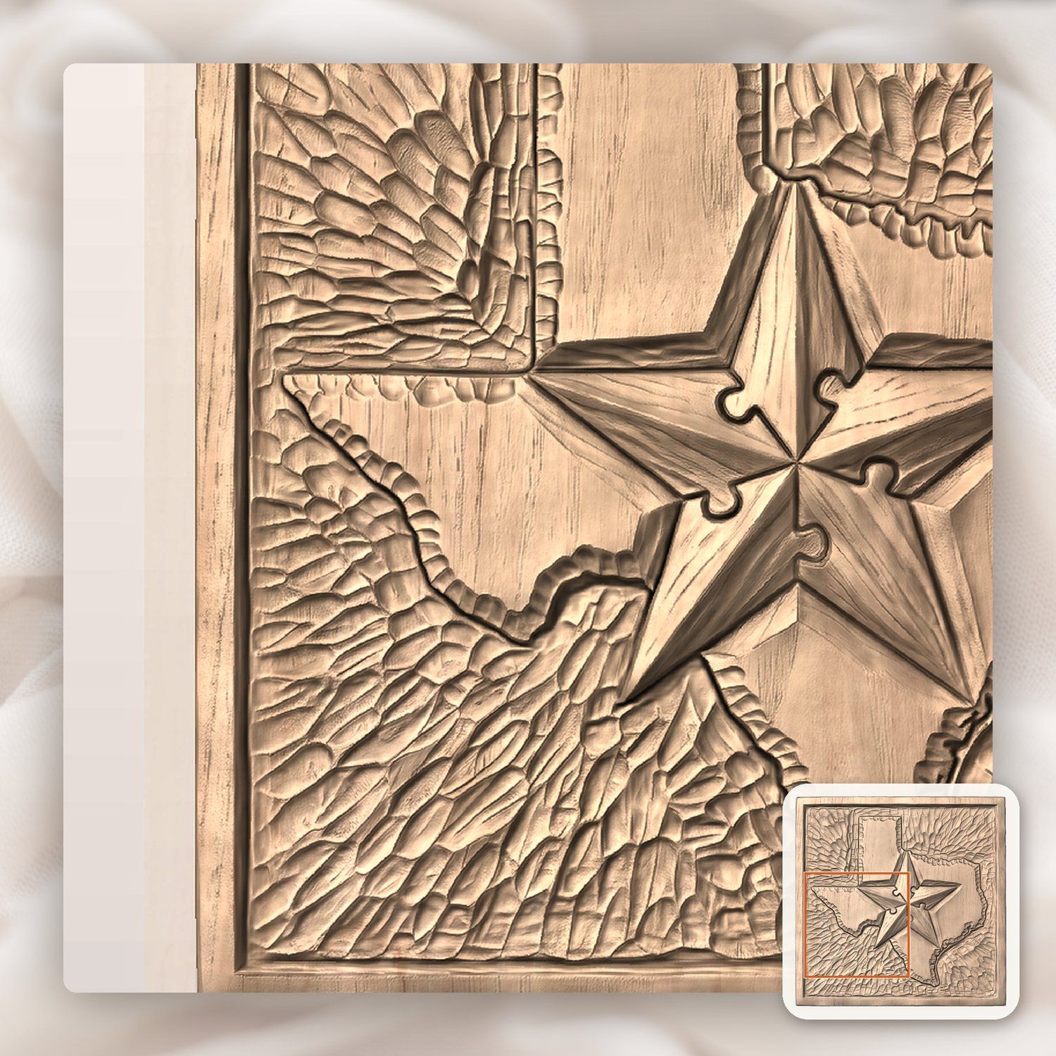 Texas State Map Lone Star CNC Relief STL bas-relief STL — view 7