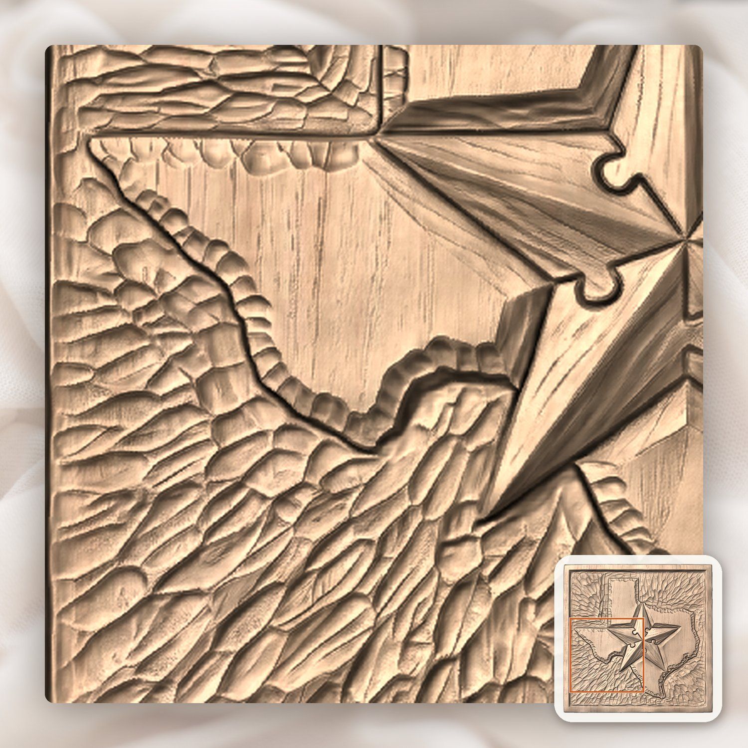 Texas State Map Lone Star CNC Relief STL bas-relief STL — view 8