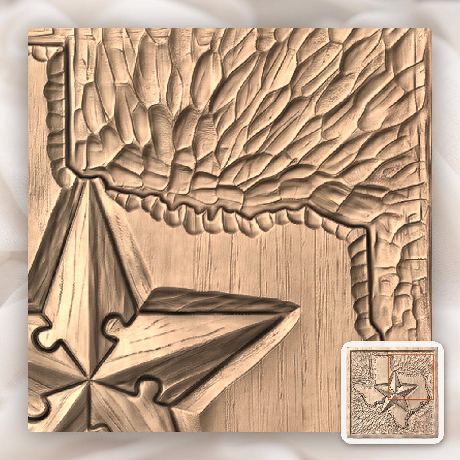 Texas State Map Lone Star CNC Relief STL bas-relief STL — view 9