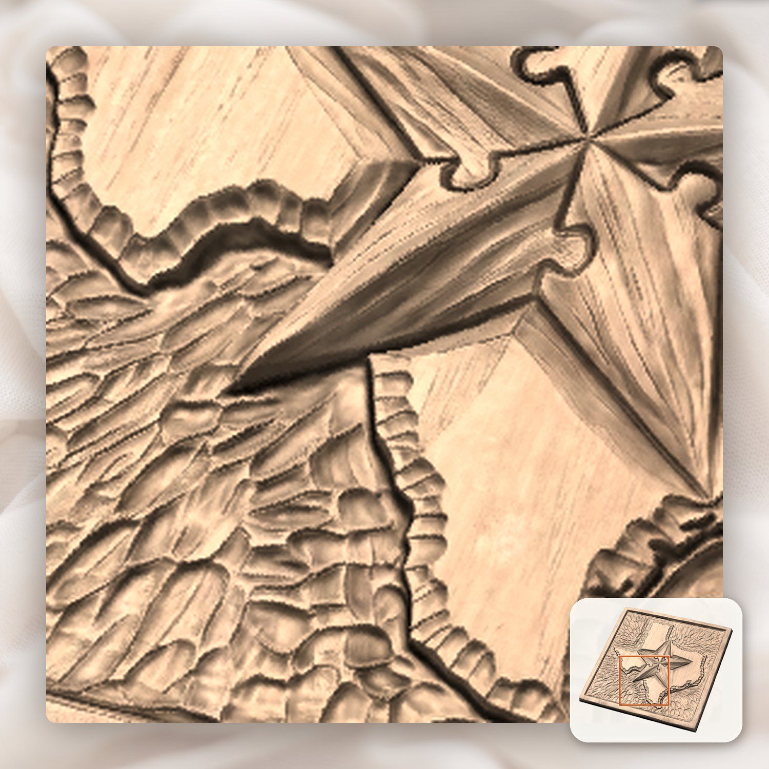 Texas State Map Lone Star CNC Relief STL bas-relief STL — view 10