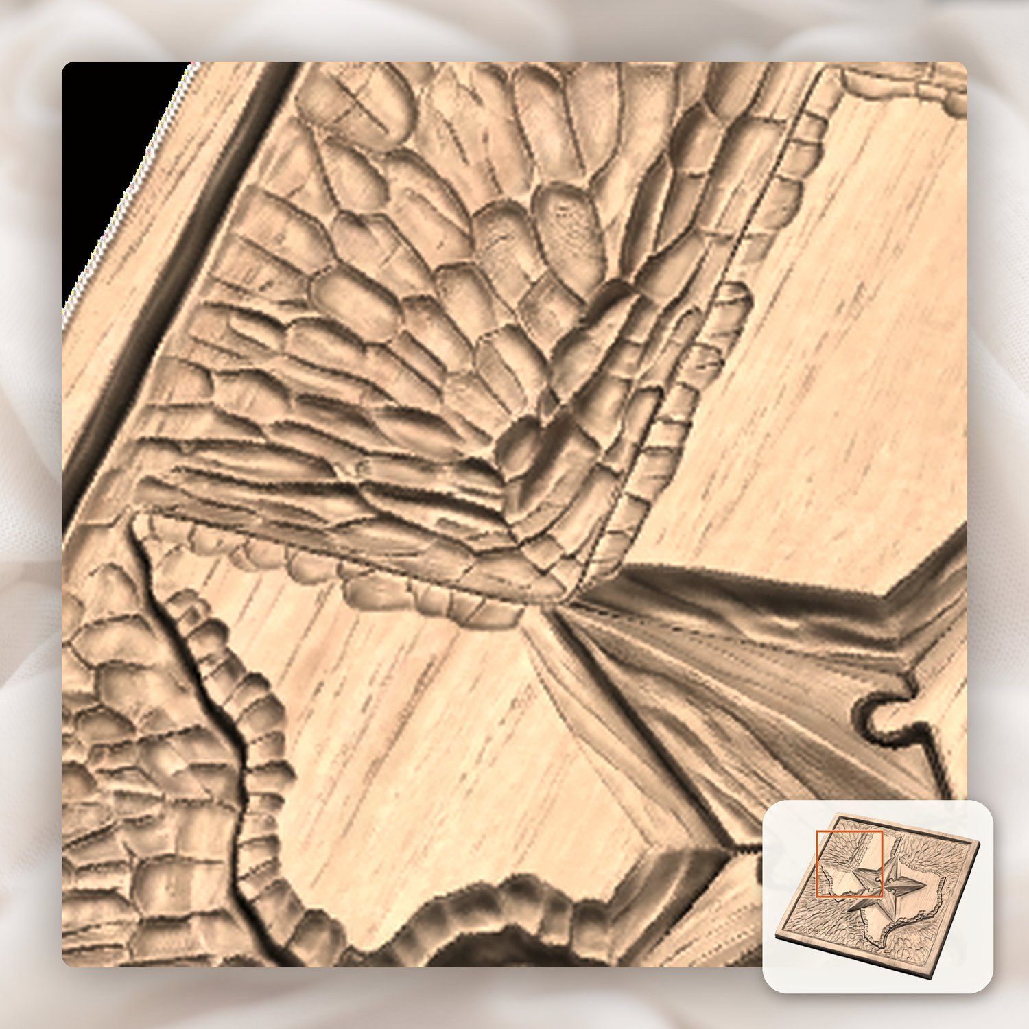 Texas State Map Lone Star CNC Relief STL bas-relief STL — view 11