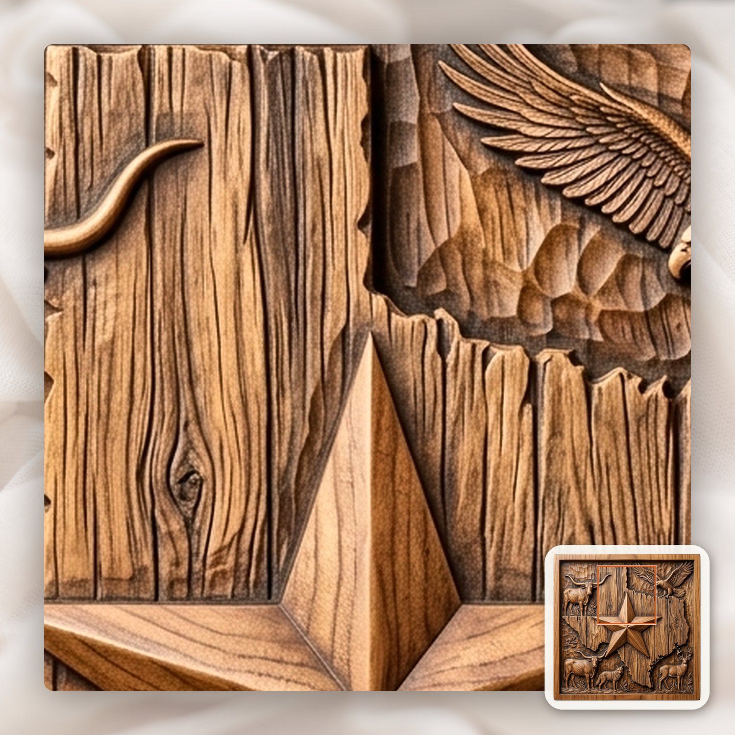 Texas Wildlife Map CNC Relief STL bas-relief STL — view 12