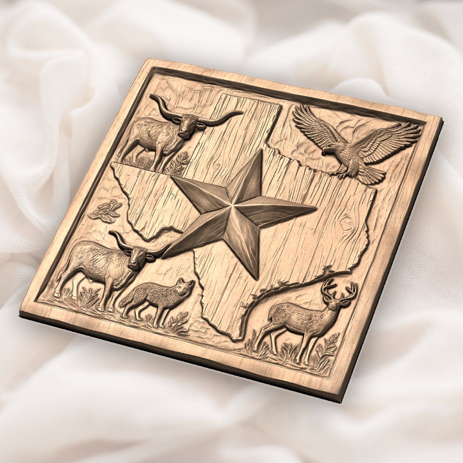 Texas Wildlife Map CNC Relief STL bas-relief STL — view 5