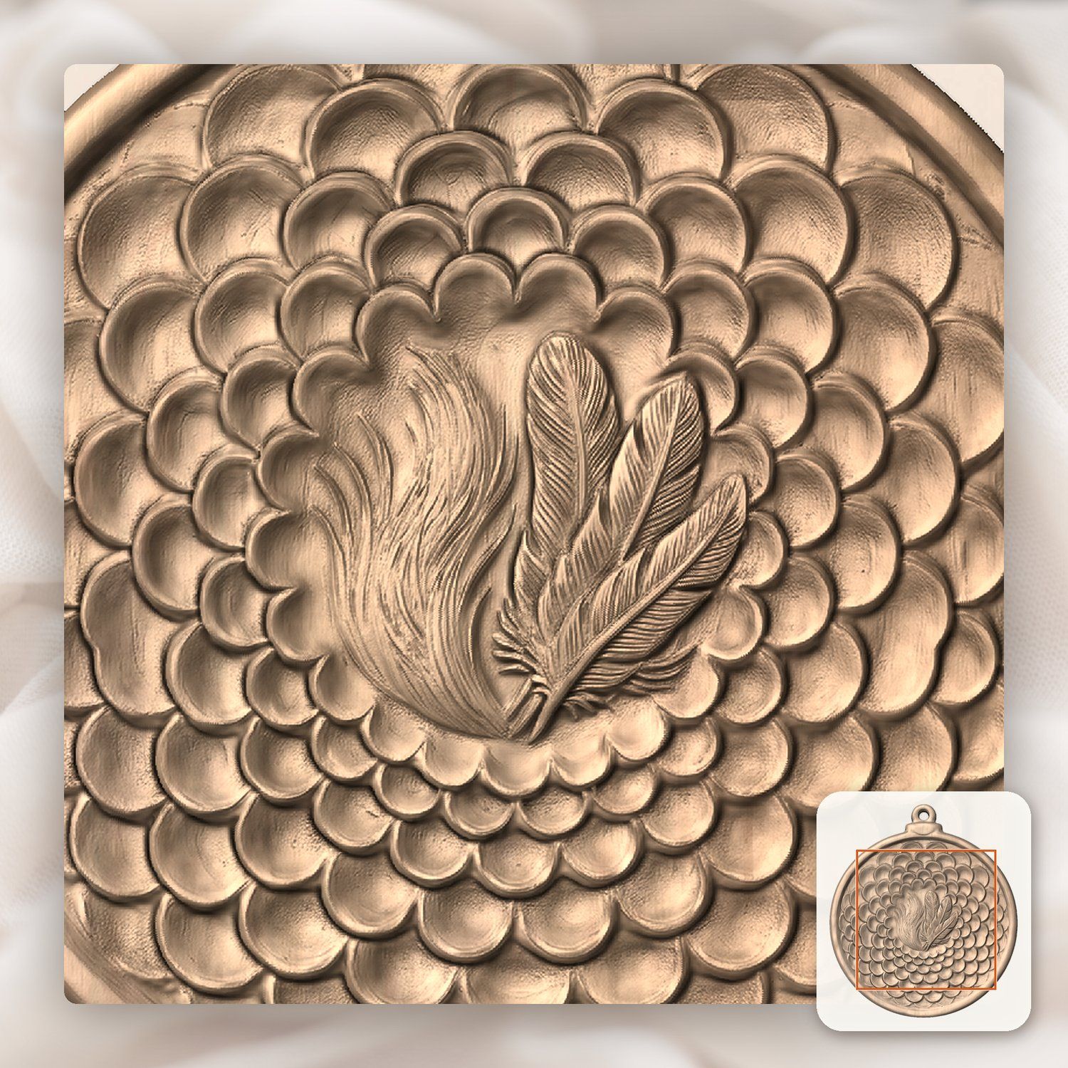 Christmas Ornament CNC Relief STL bas-relief STL — view 7