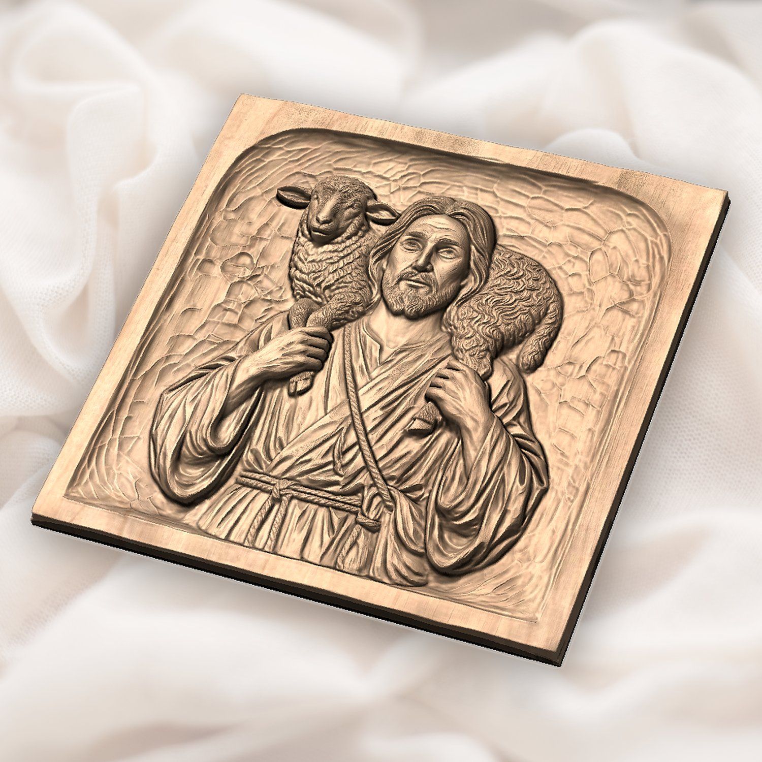 The Good Shepherd Jesus Christ CNC Relief STL bas-relief STL — view 5