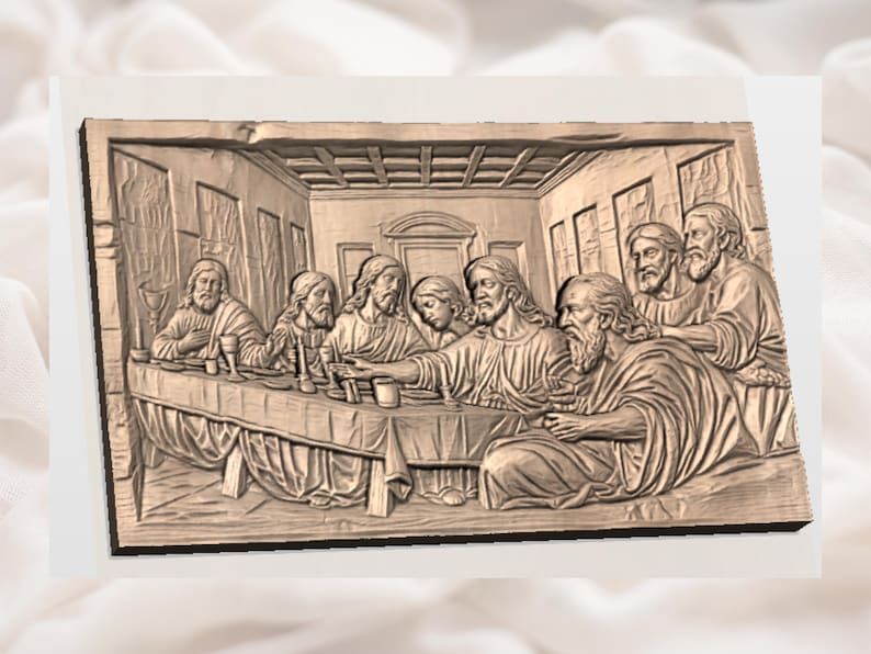 The Last Supper Bas-Relief STL for CNC Carving and 3D Printing bas-relief STL — view 2