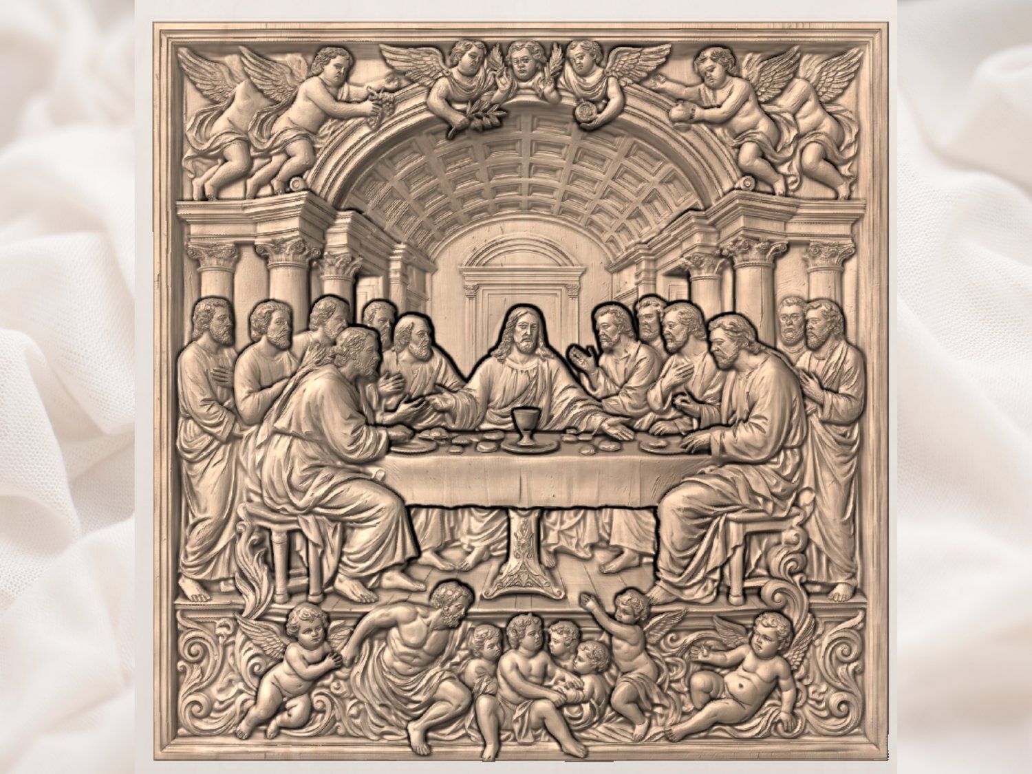 The Last Supper Jesus Apostles CNC Relief STL bas-relief STL — view 6