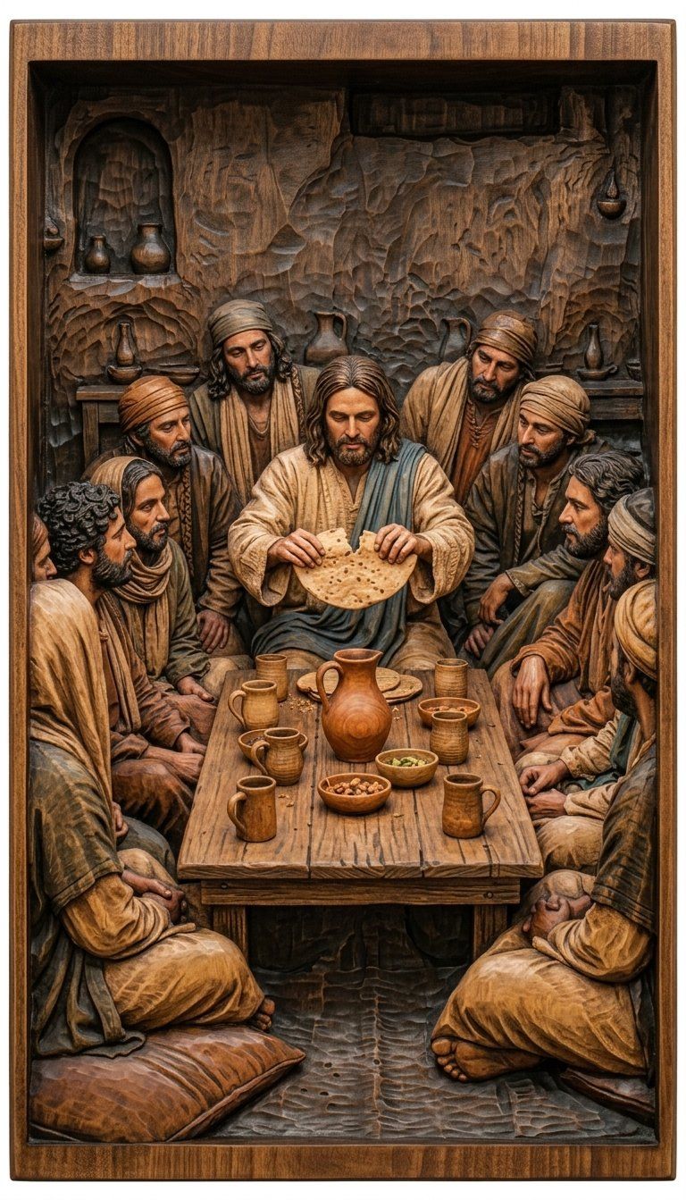 The Last Supper Jesus Apostles CNC Relief STL bas-relief STL — view 2