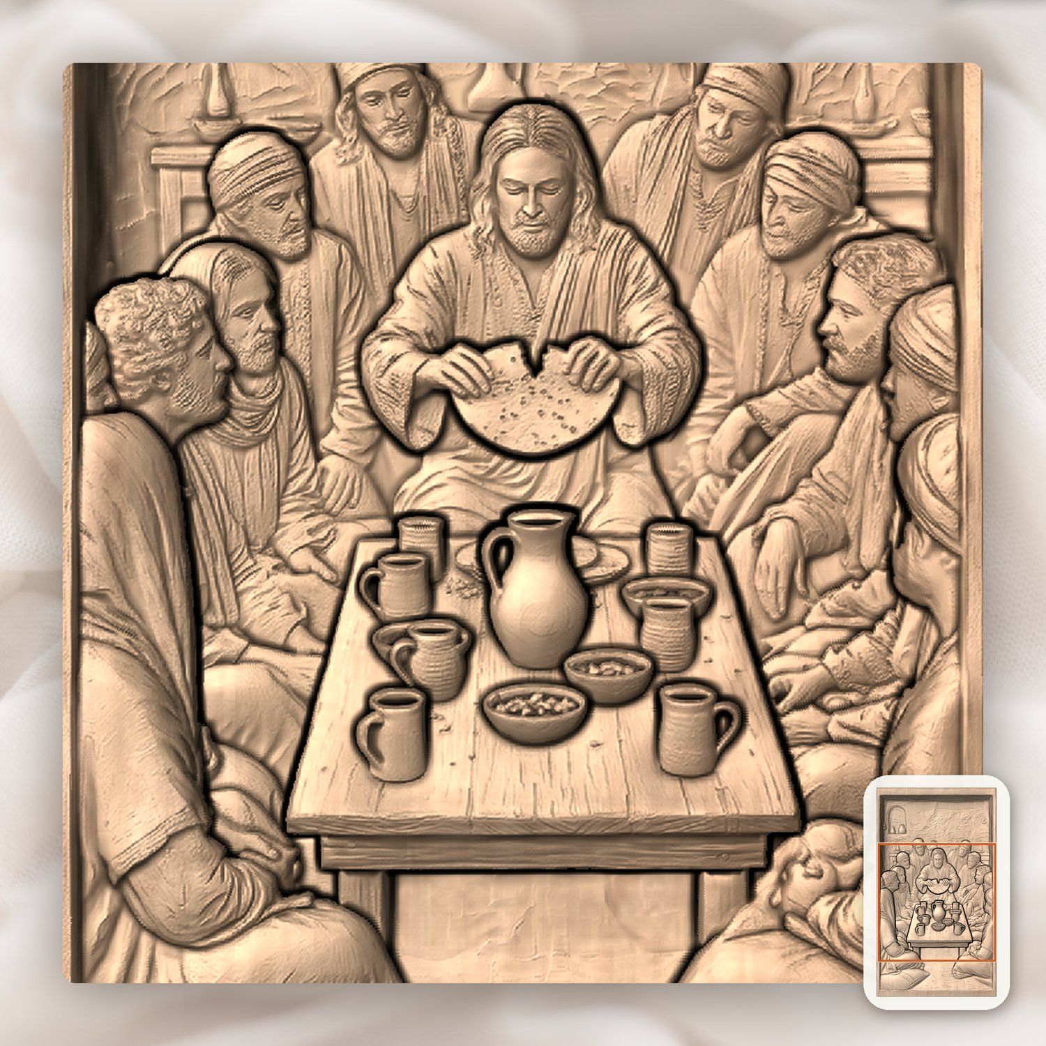 The Last Supper Jesus Apostles CNC Relief STL bas-relief STL — view 5
