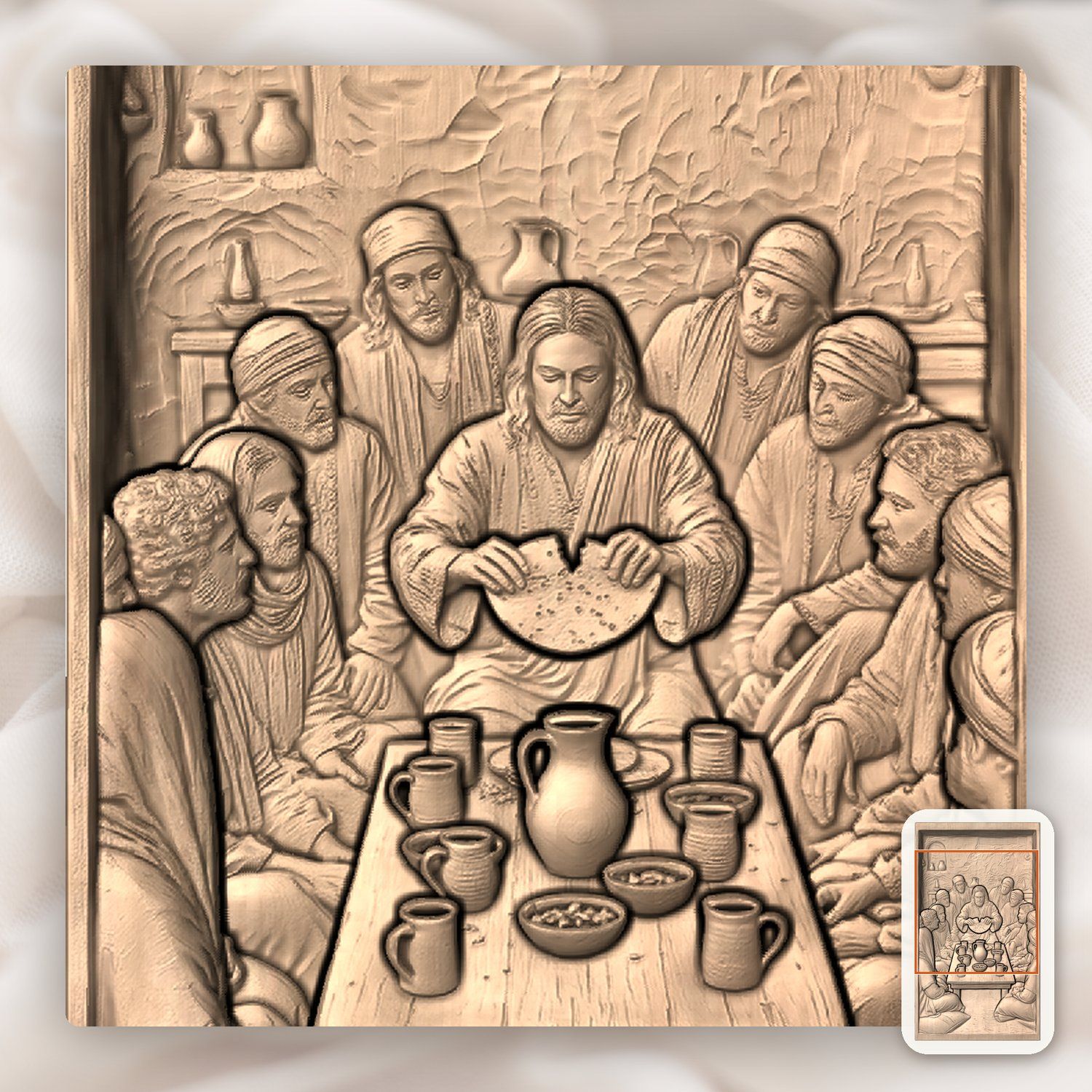 The Last Supper Jesus Apostles CNC Relief STL bas-relief STL — view 6