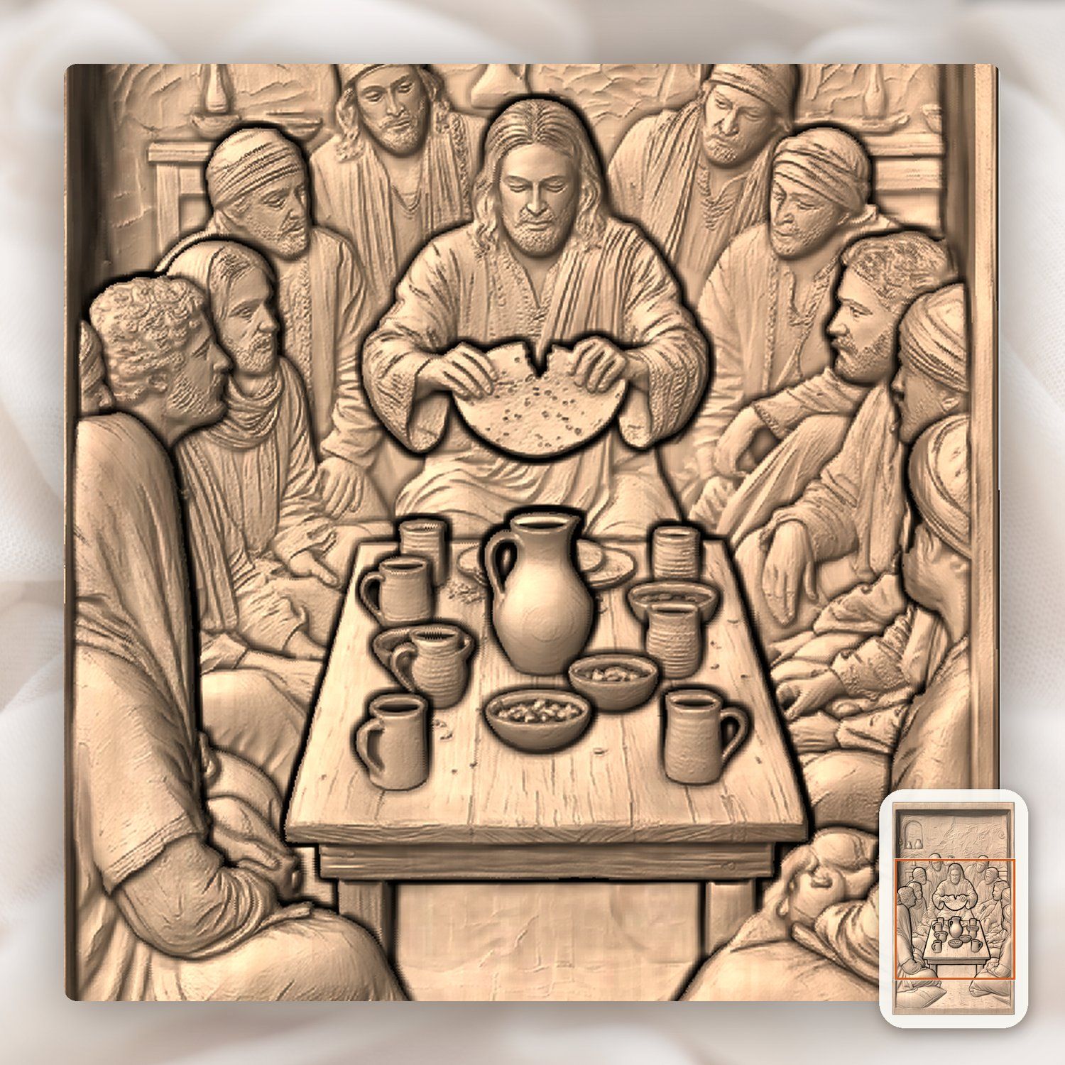 The Last Supper Jesus Apostles CNC Relief STL bas-relief STL — view 7
