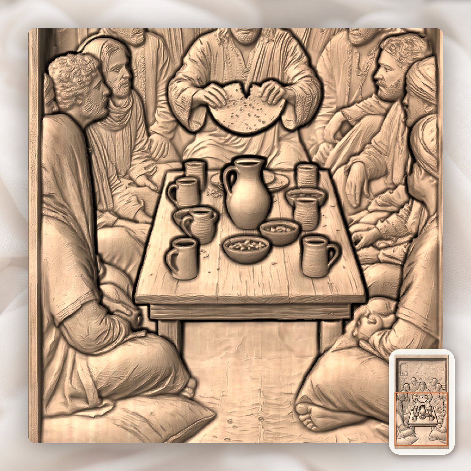 The Last Supper Jesus Apostles CNC Relief STL bas-relief STL — view 8