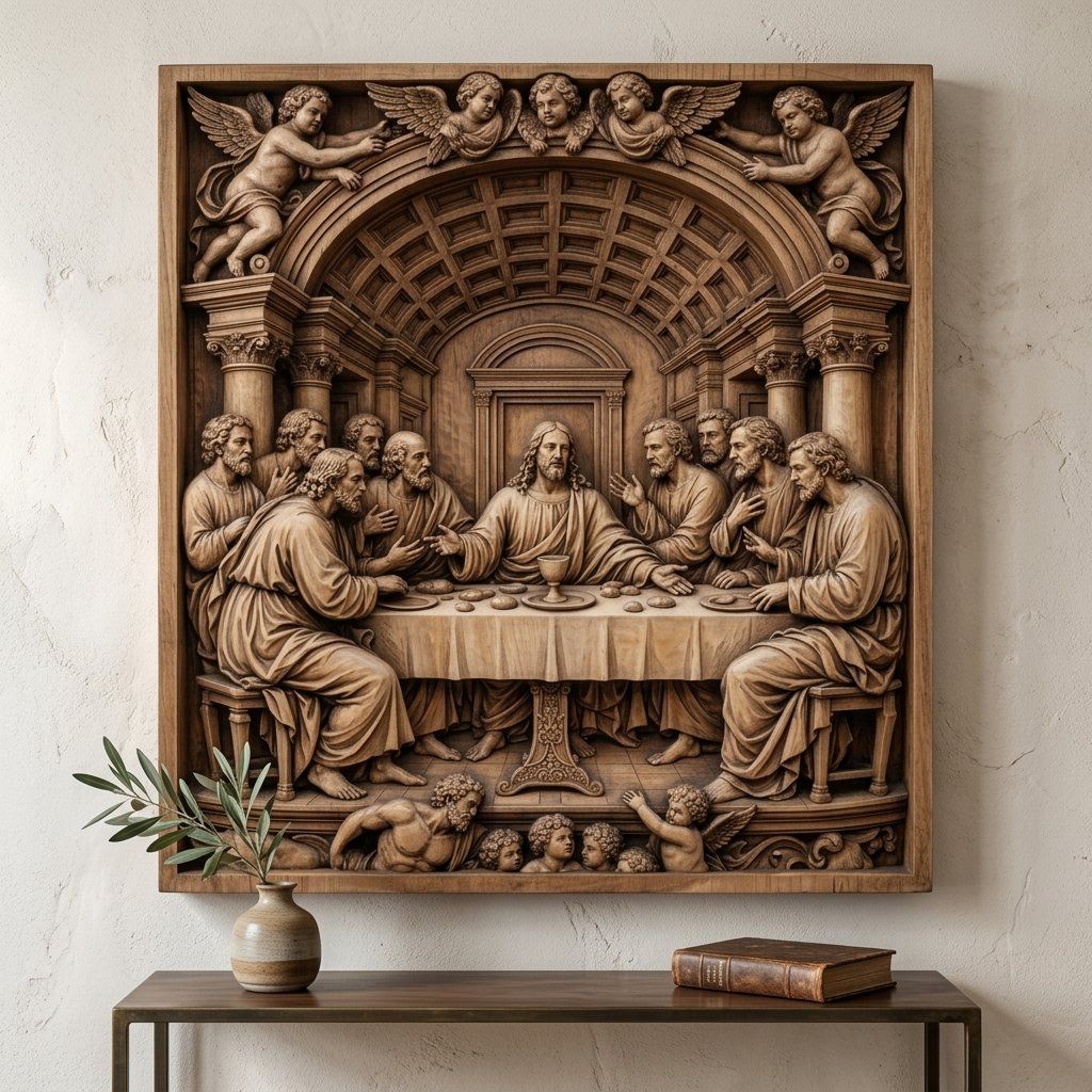 The Last Supper Sacred Christian Wall Art CNC Relief STL bas-relief STL — view 7