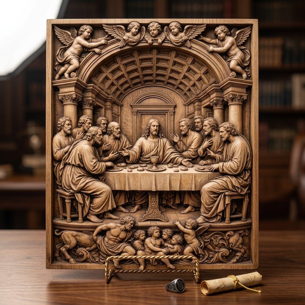 The Last Supper Sacred Christian Wall Art CNC Relief STL bas-relief STL — view 8