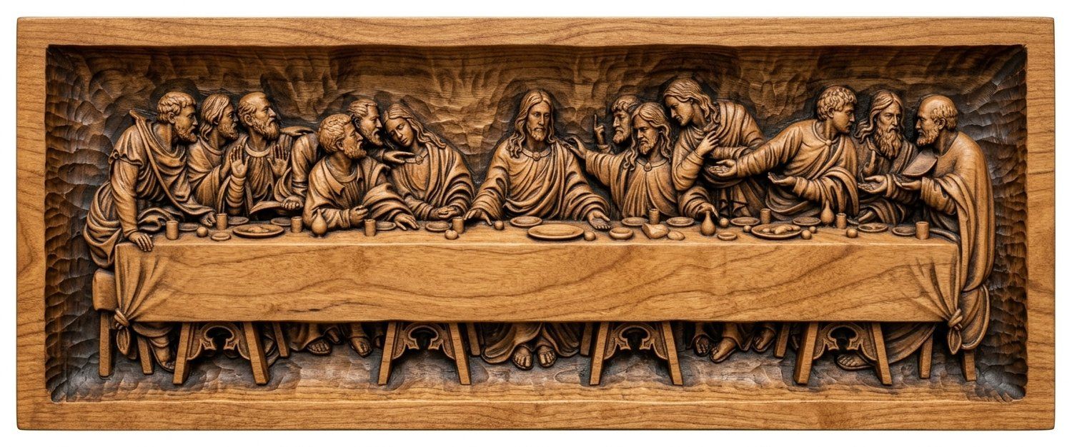 The Last Supper Scene CNC Relief STL bas-relief STL — view 15