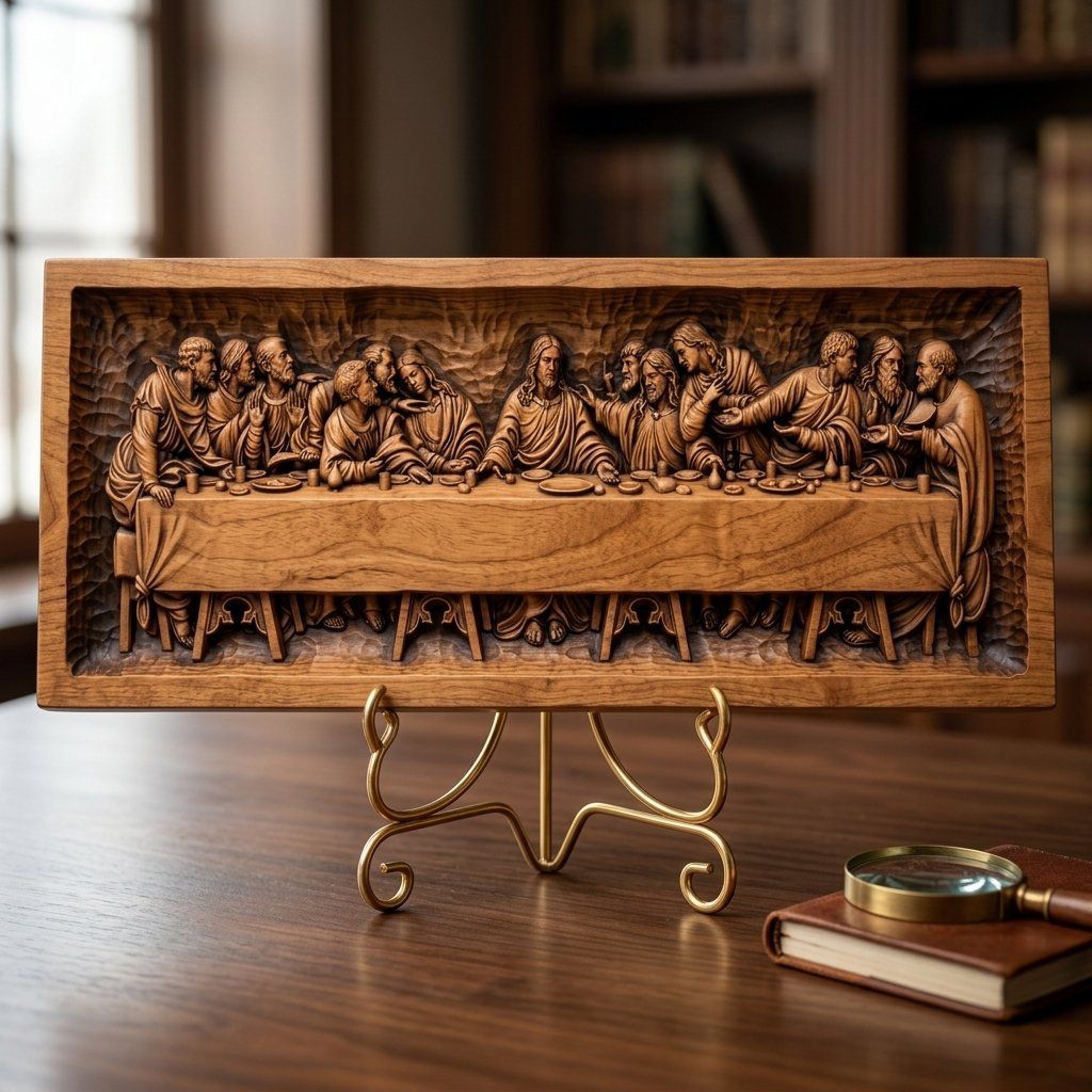 The Last Supper Scene CNC Relief STL bas-relief STL design