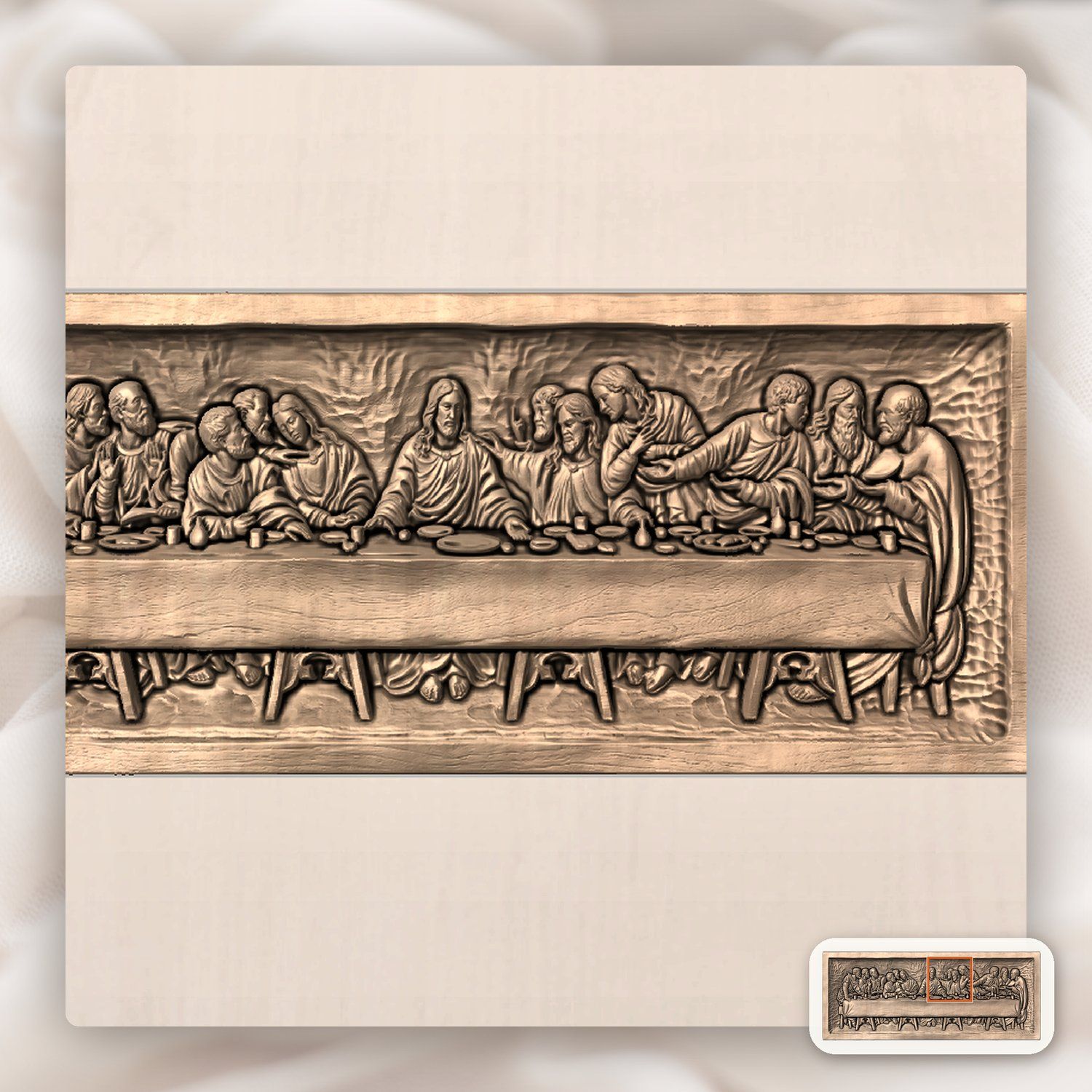 The Last Supper Scene CNC Relief STL bas-relief STL — view 6