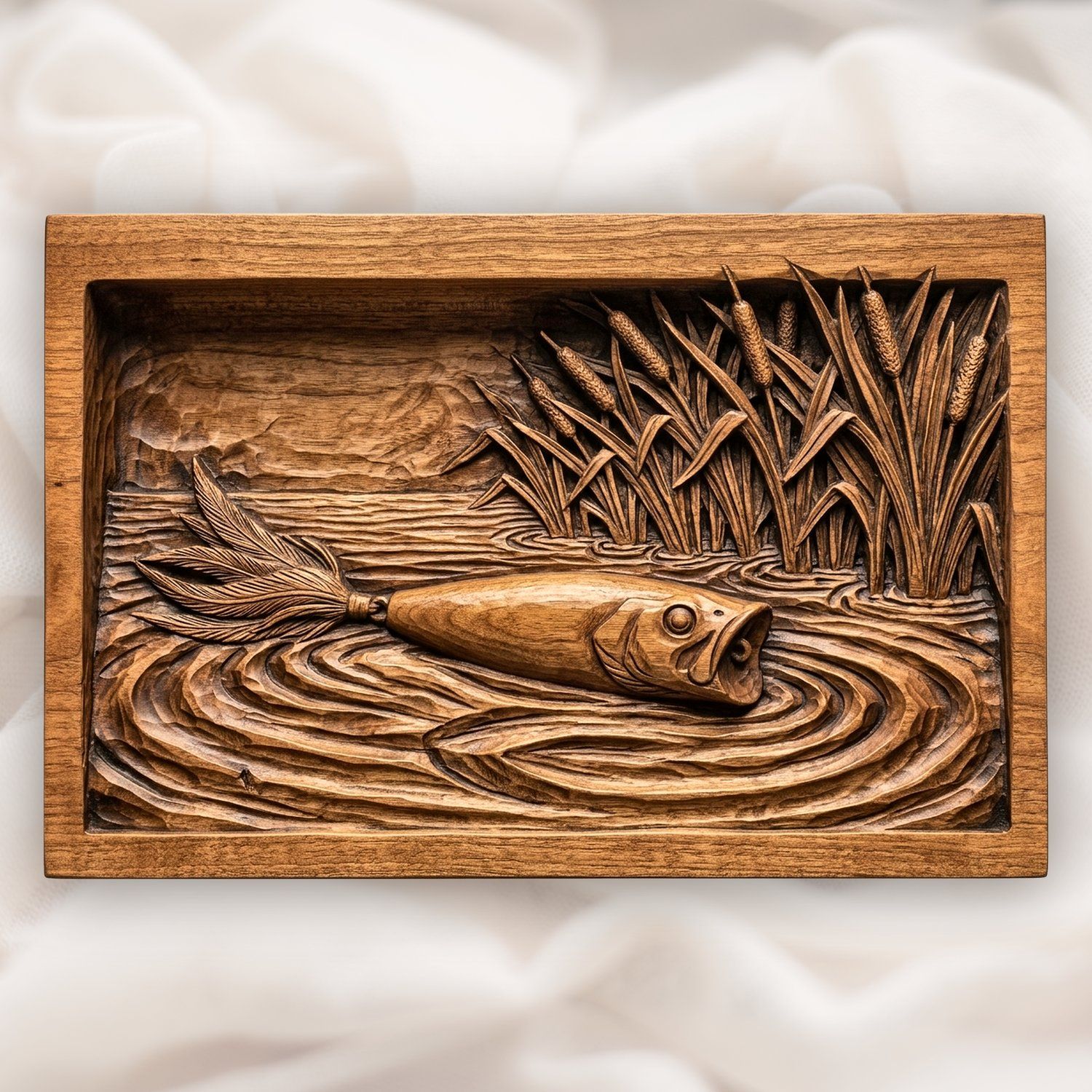 Topwater Popper Fishing Lure CNC Relief STL bas-relief STL design