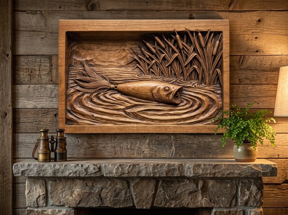 Topwater Popper Fishing Lure CNC Relief STL bas-relief STL — view 12