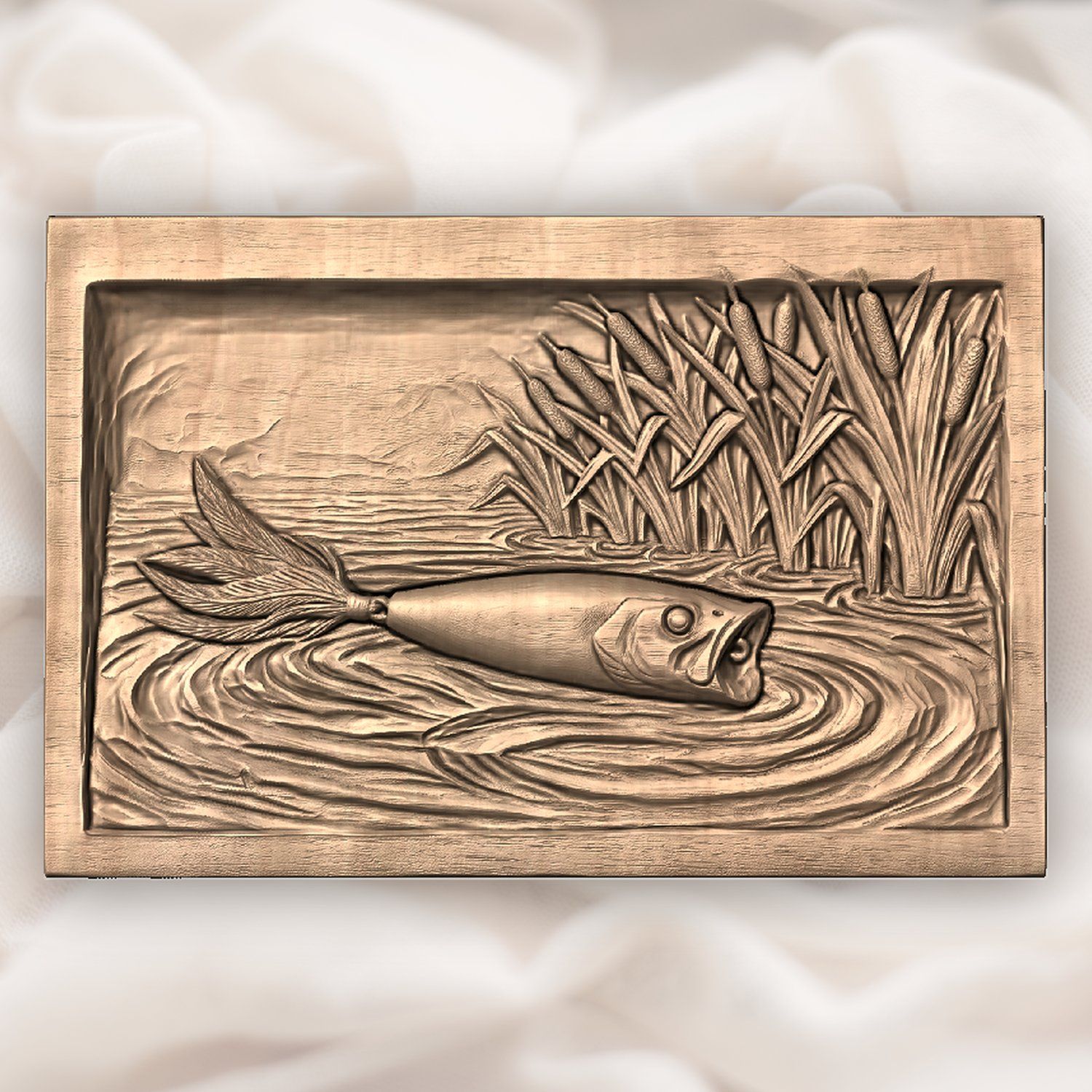 Topwater Popper Fishing Lure CNC Relief STL bas-relief STL — view 4