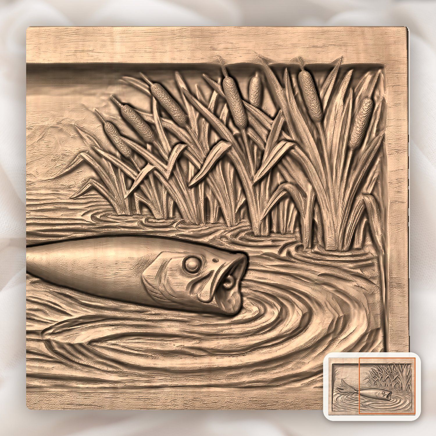 Topwater Popper Fishing Lure CNC Relief STL bas-relief STL — view 8
