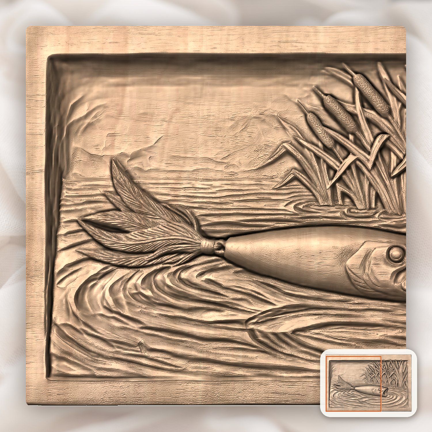 Topwater Popper Fishing Lure CNC Relief STL bas-relief STL — view 9