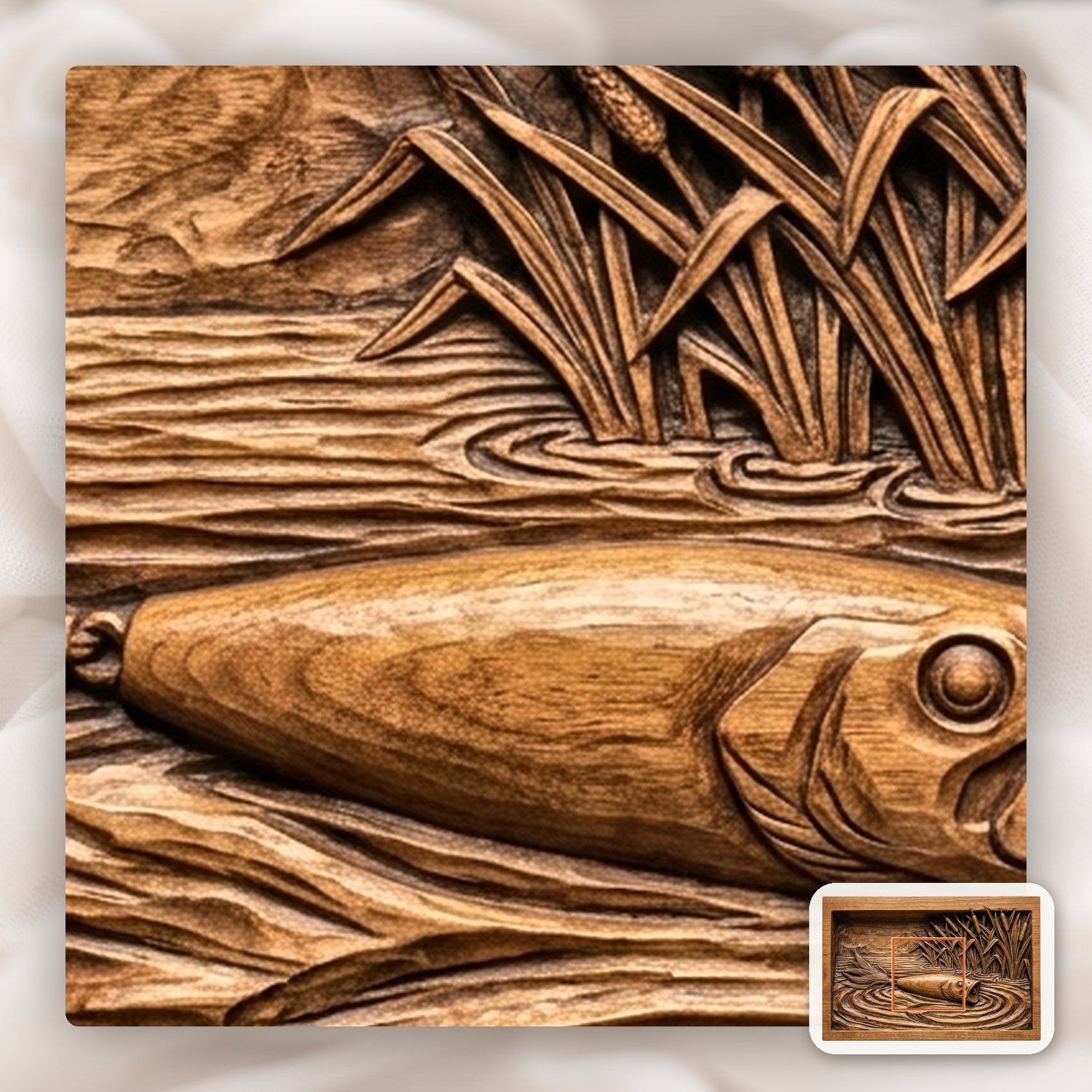 Topwater Popper Fishing Lure CNC Relief STL bas-relief STL — view 10