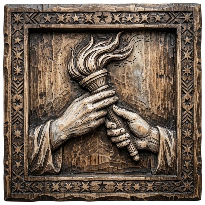Torch of Enlightenment Unity Hands CNC Relief STL bas-relief STL — view 11