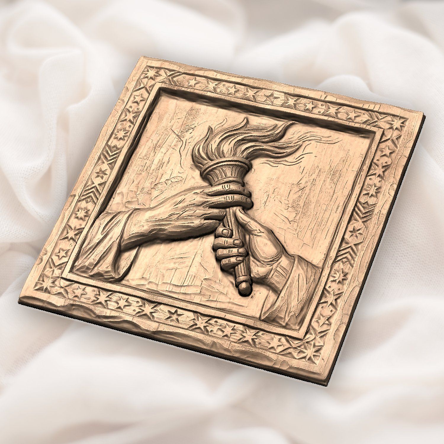 Torch of Enlightenment Unity Hands CNC Relief STL bas-relief STL — view 5