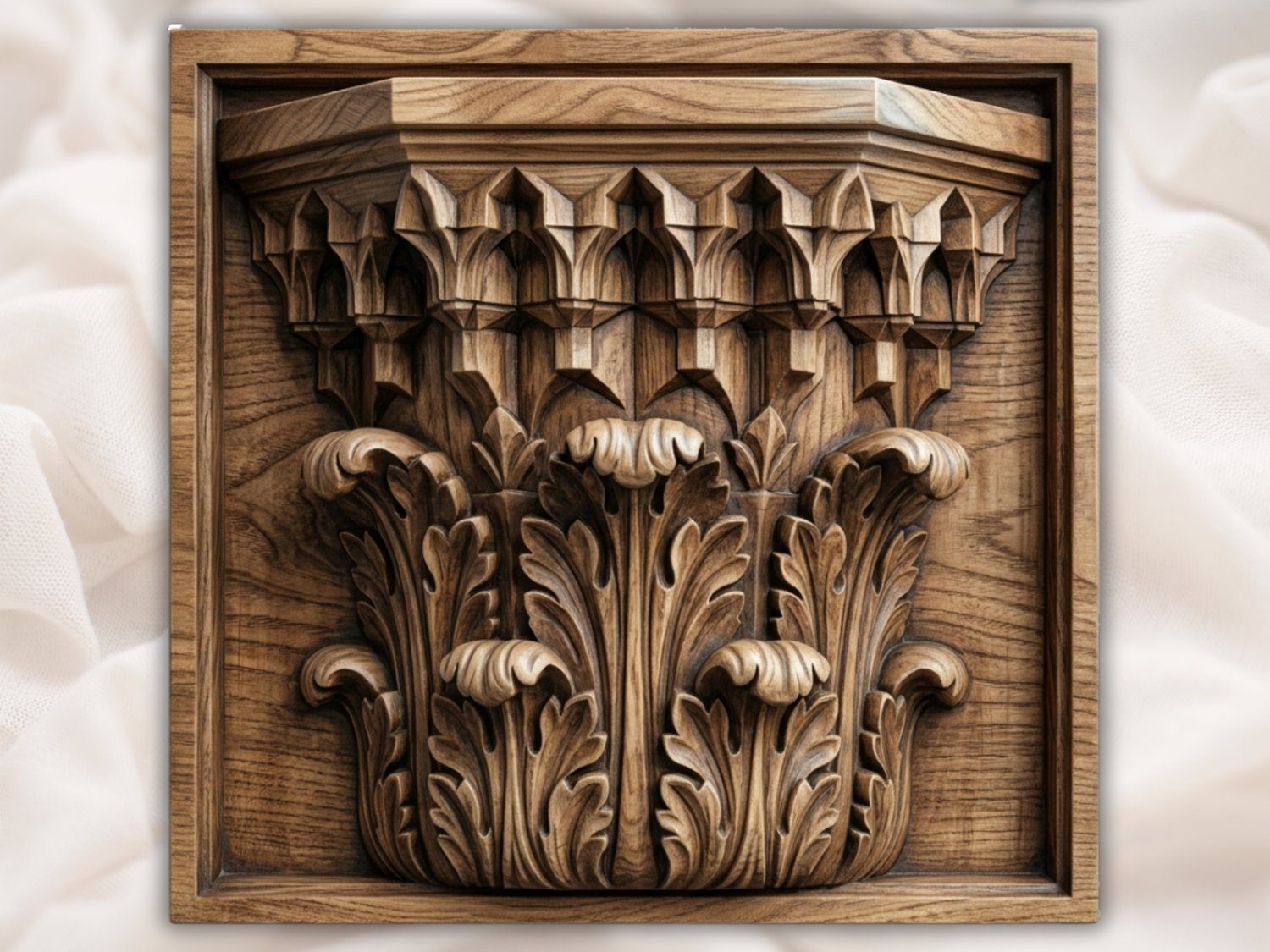 Traditional Acanthus Leaf Architectural Corbel CNC Relief STL bas-relief STL — view 2