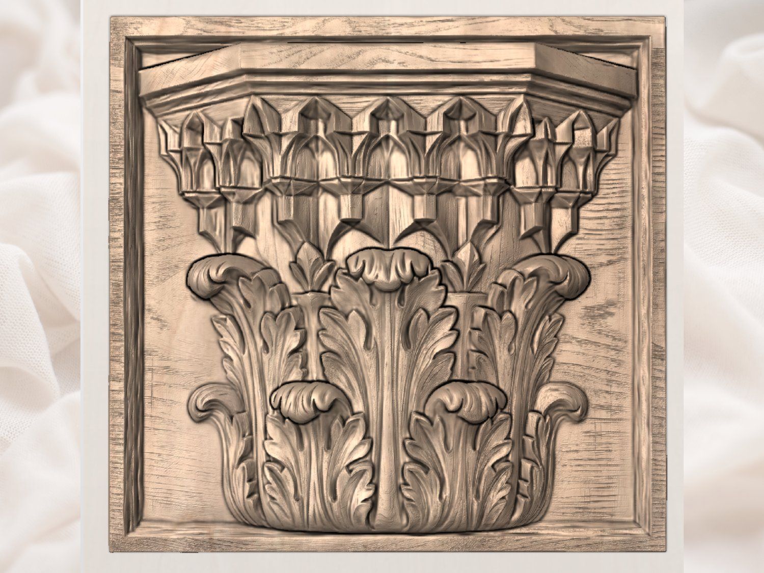 Traditional Acanthus Leaf Architectural Corbel CNC Relief STL bas-relief STL — view 4