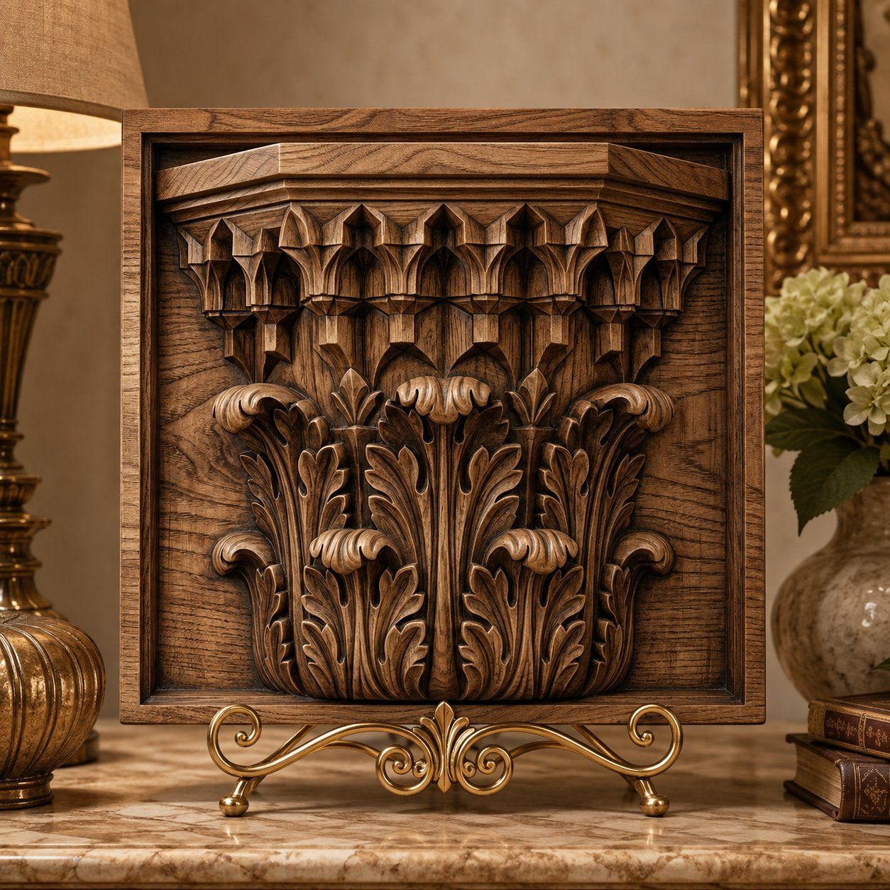 Traditional Acanthus Leaf Architectural Corbel CNC Relief STL bas-relief STL — view 6
