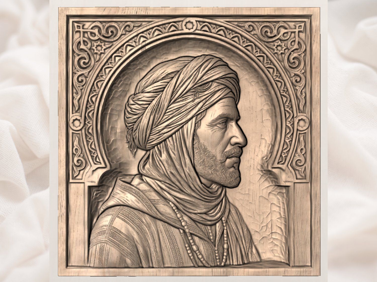 Traditional Berber Portrait CNC Relief STL bas-relief STL — view 3
