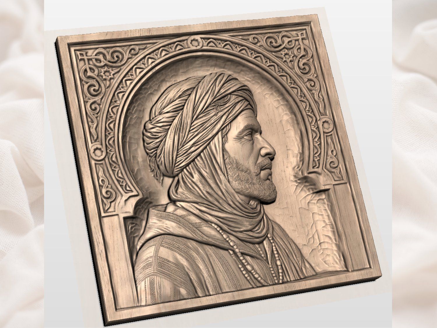 Traditional Berber Portrait CNC Relief STL bas-relief STL — view 4