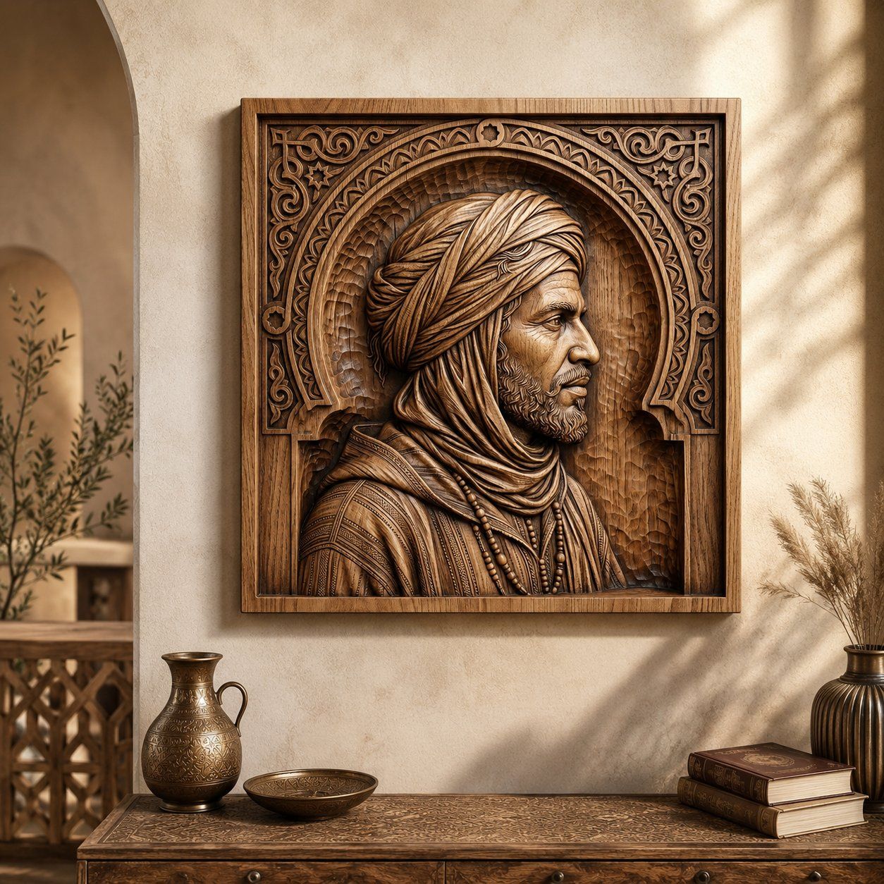 Traditional Berber Portrait CNC Relief STL bas-relief STL — view 6