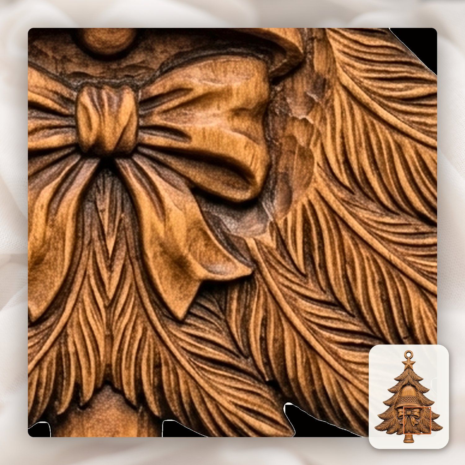 Traditional Christmas Tree Bell Ornament CNC Relief STL bas-relief STL — view 12