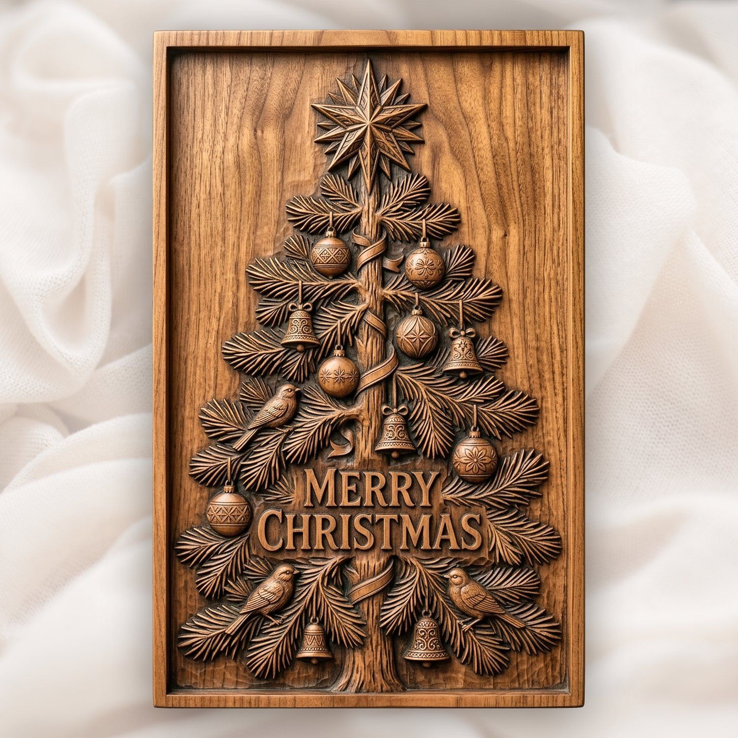 Traditional Christmas Tree Wall Decor CNC Relief STL bas-relief STL design