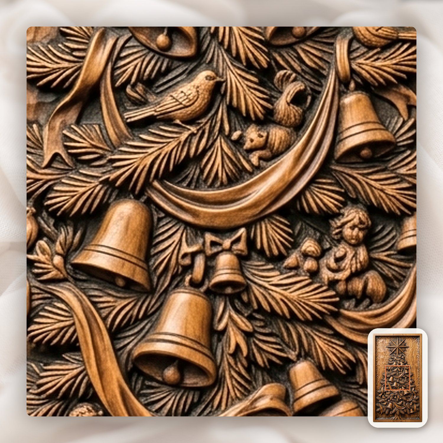 Traditional Christmas Tree with Star CNC Relief STL bas-relief STL — view 11