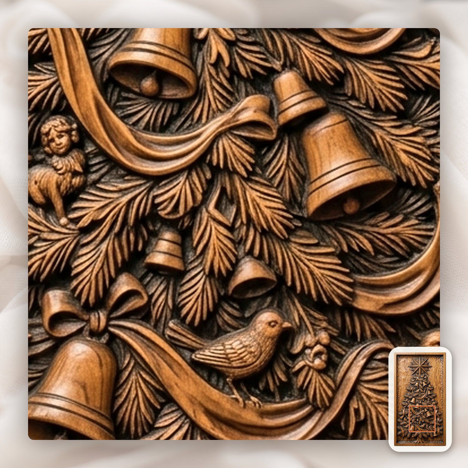 Traditional Christmas Tree with Star CNC Relief STL bas-relief STL — view 13