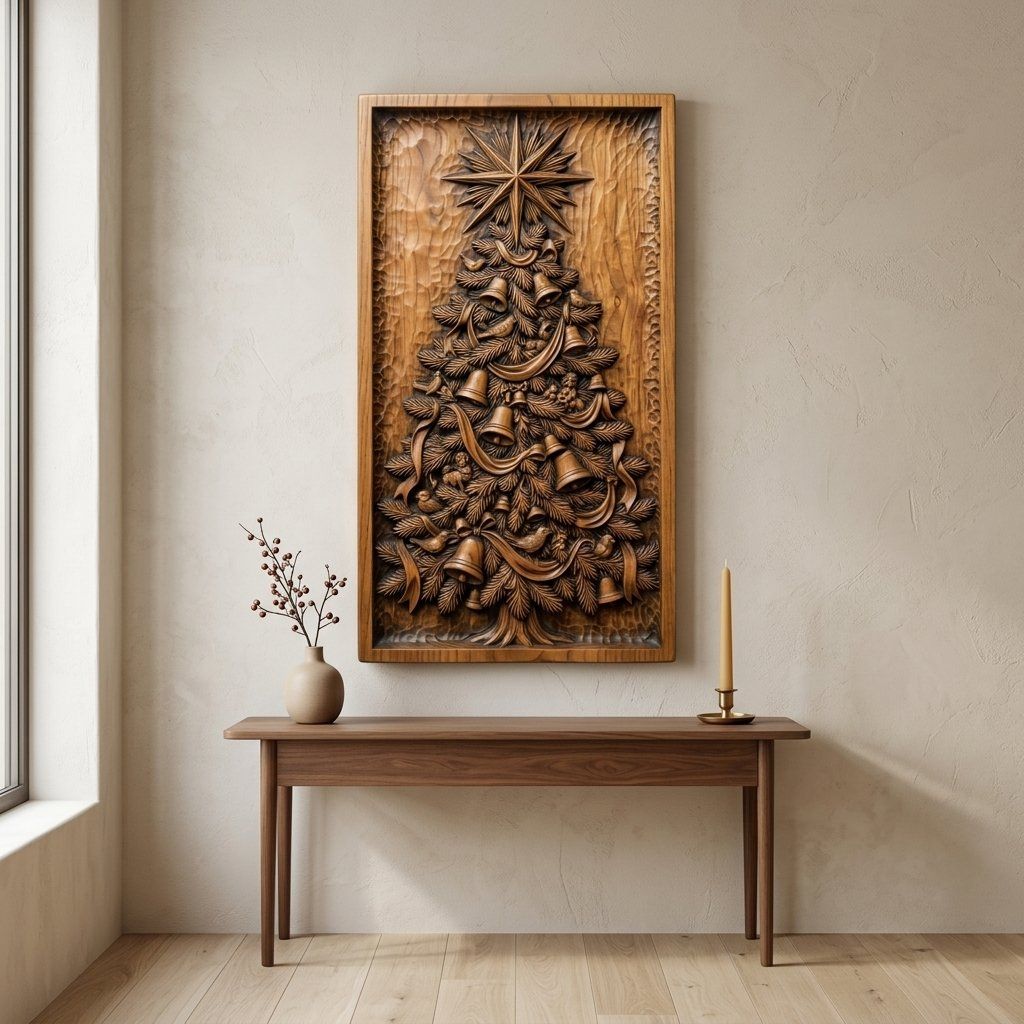 Traditional Christmas Tree with Star CNC Relief STL bas-relief STL — view 14