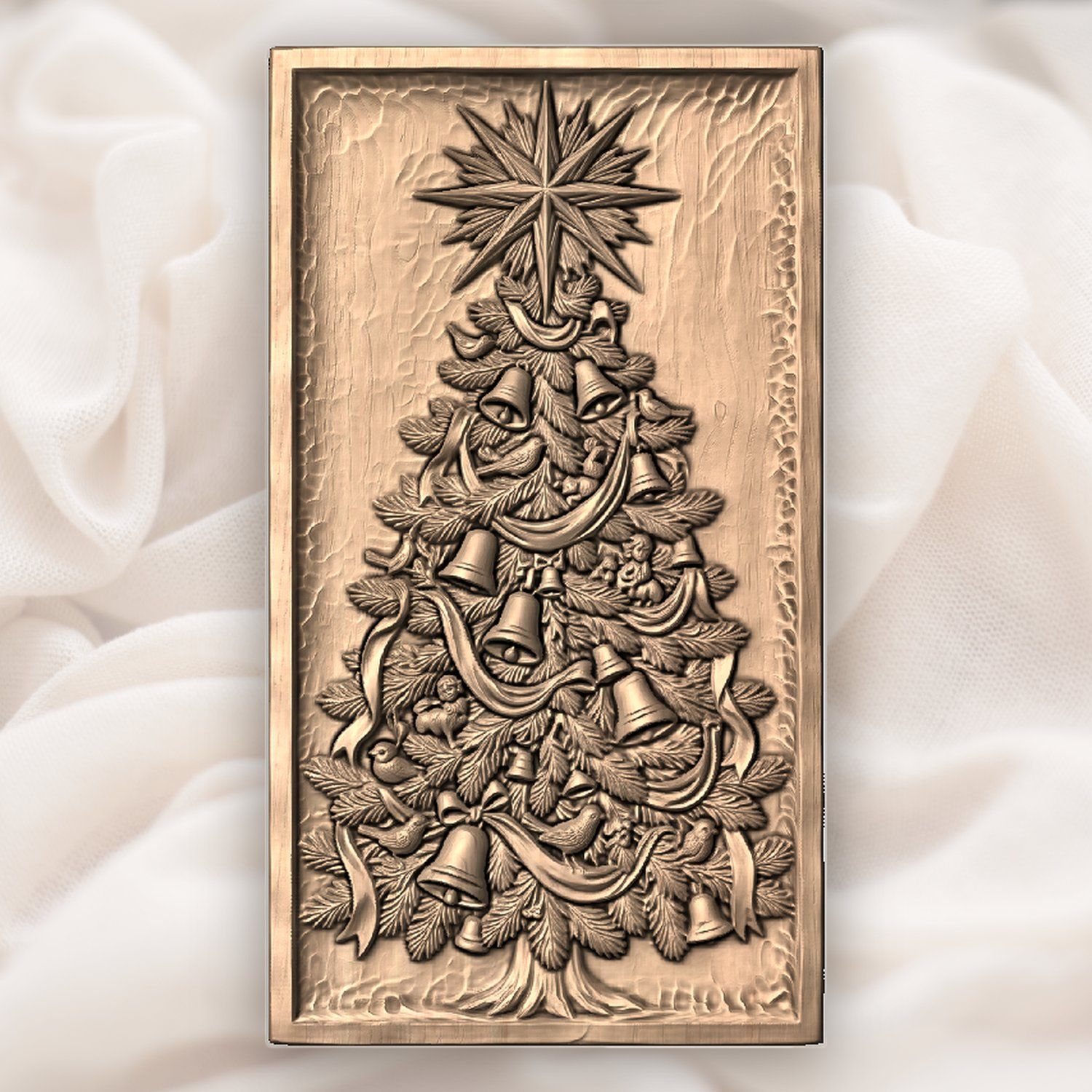 Traditional Christmas Tree with Star CNC Relief STL bas-relief STL — view 4