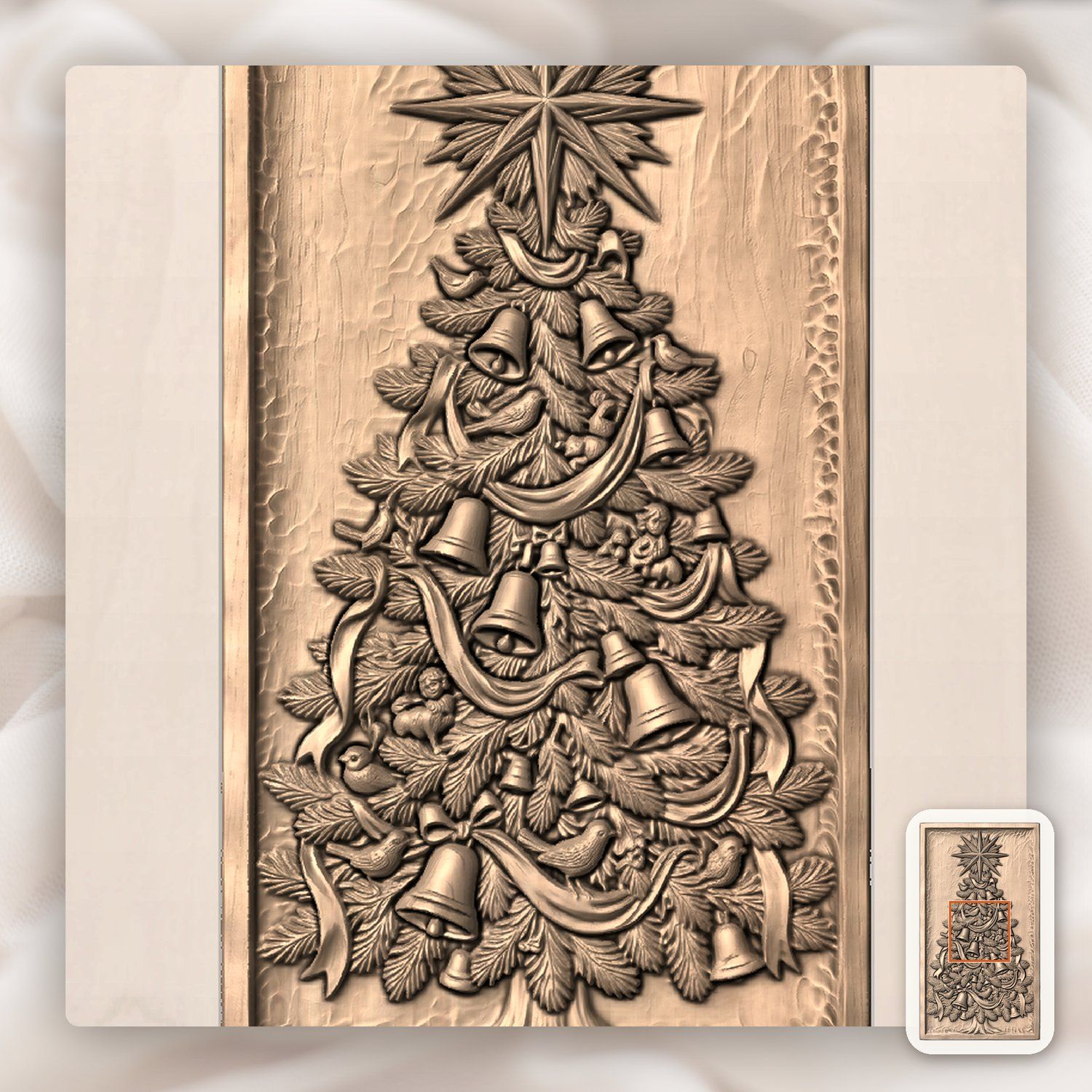 Traditional Christmas Tree with Star CNC Relief STL bas-relief STL — view 6