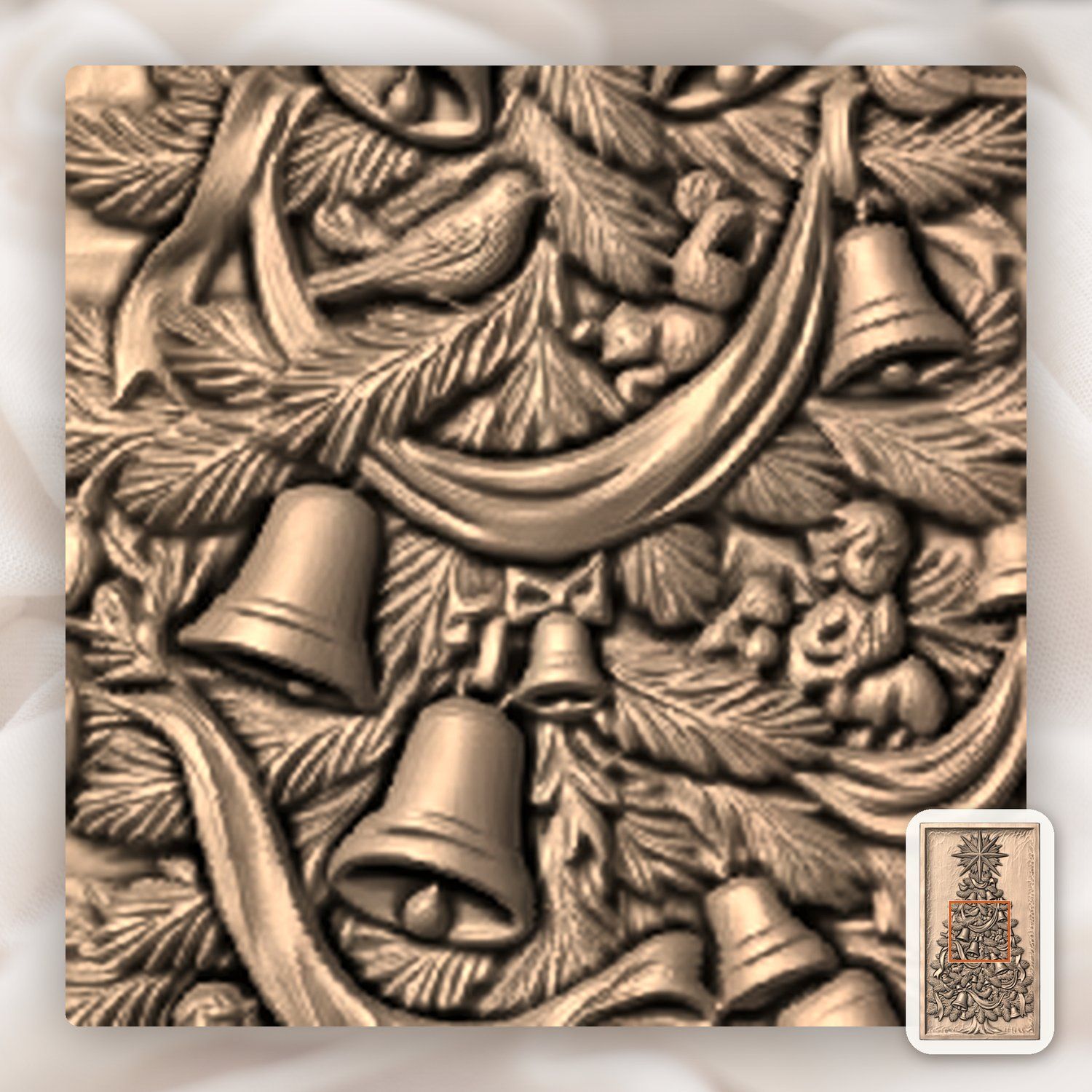 Traditional Christmas Tree with Star CNC Relief STL bas-relief STL — view 7