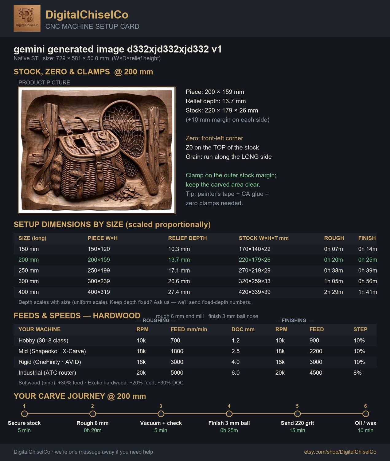 Traditional Fly Fishing Creel and Net CNC Relief STL bas-relief STL — view 11