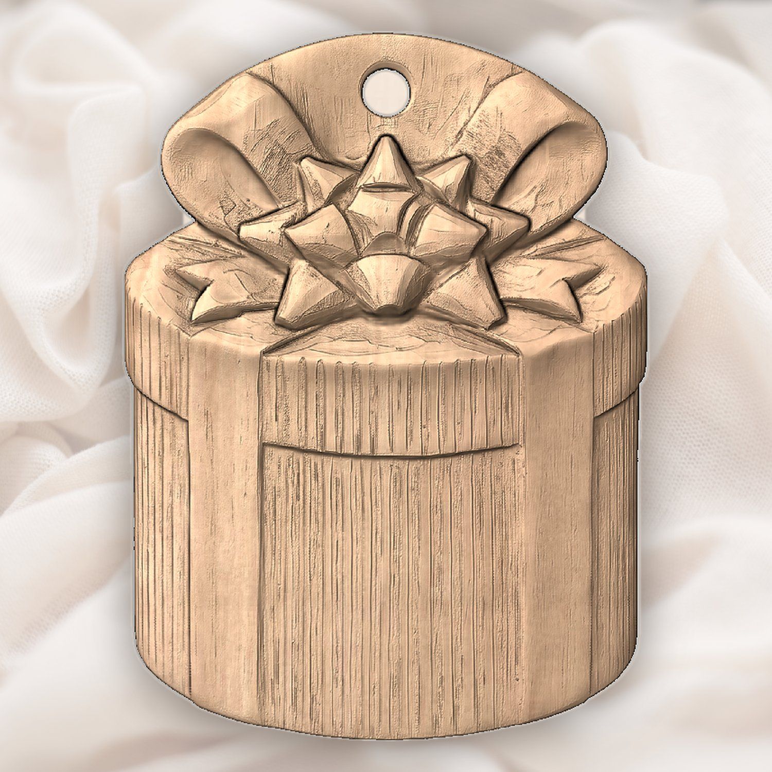 Traditional Gift Box Star Bow Ornament CNC Relief STL bas-relief STL — view 4