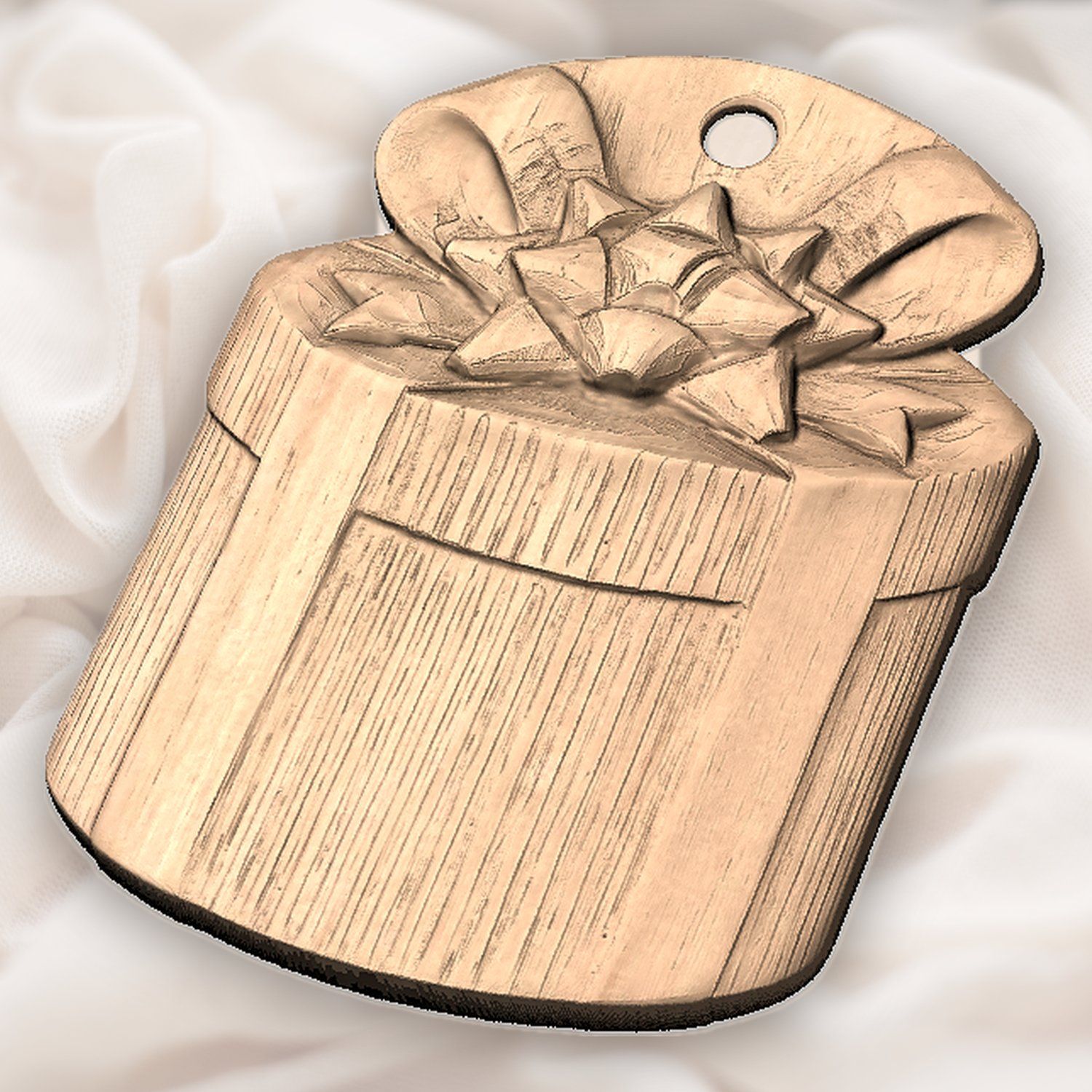 Traditional Gift Box Star Bow Ornament CNC Relief STL bas-relief STL — view 5