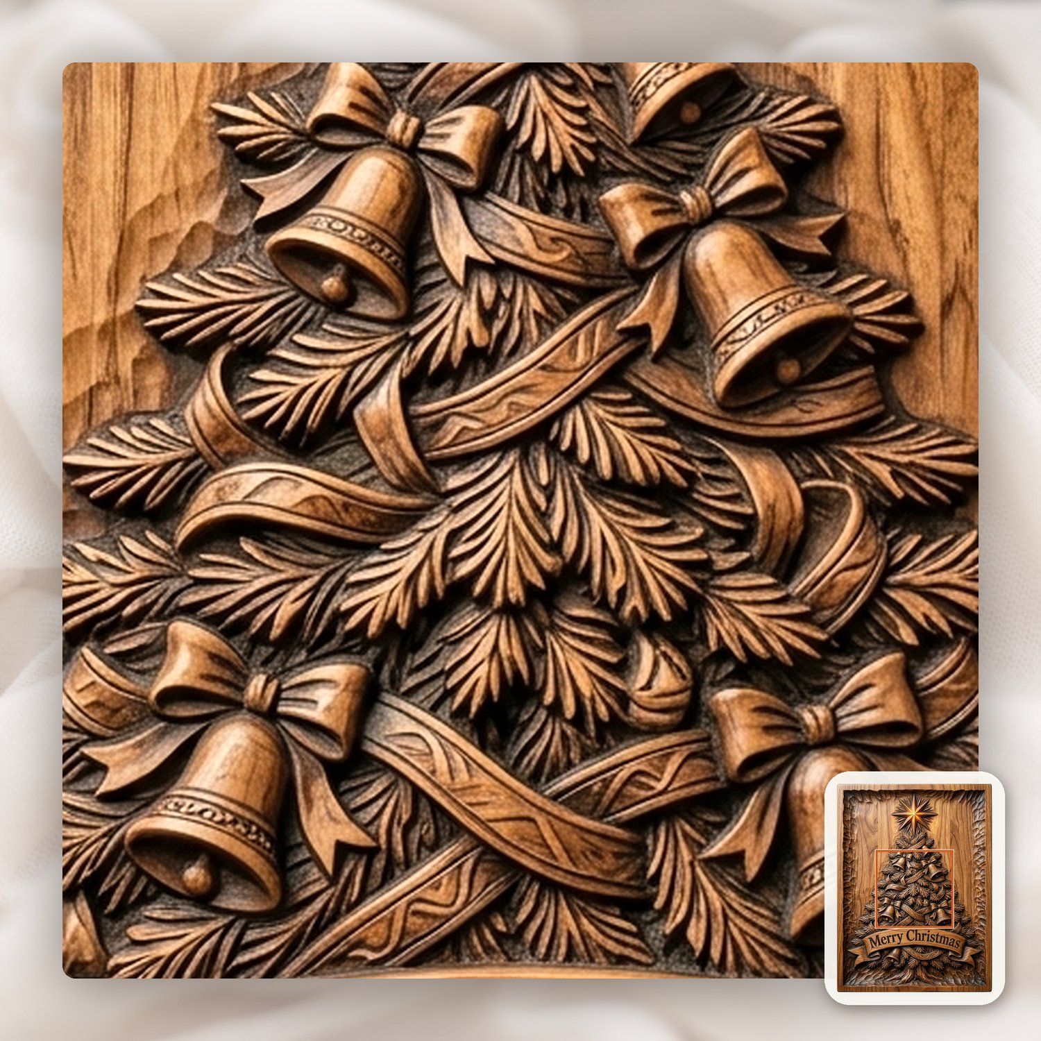 Traditional Holiday Christmas Tree CNC Relief STL bas-relief STL — view 12